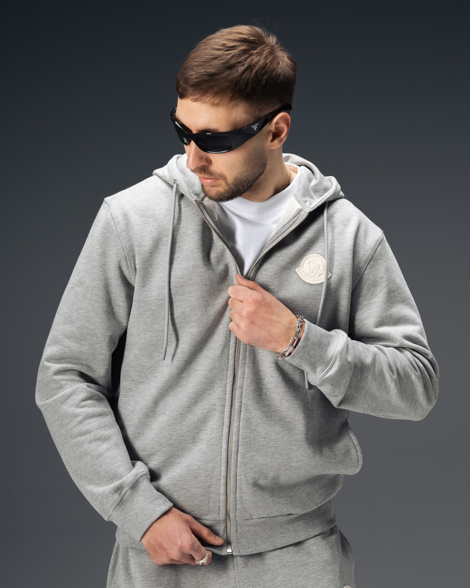 Moncler Icon Grey Zip Tracksuit