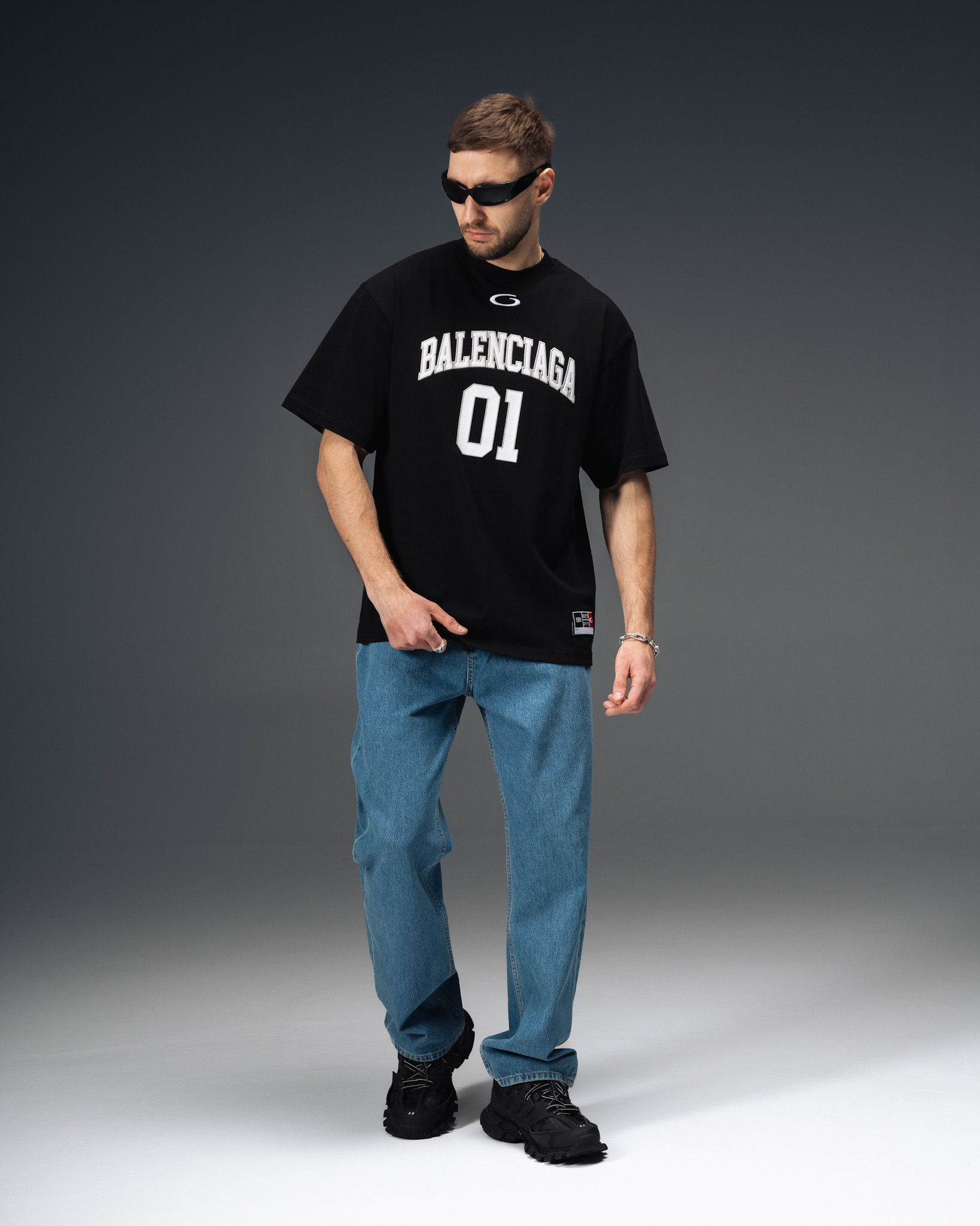 Balenciaga Varsity 01 Oversize T-Shirt Black
