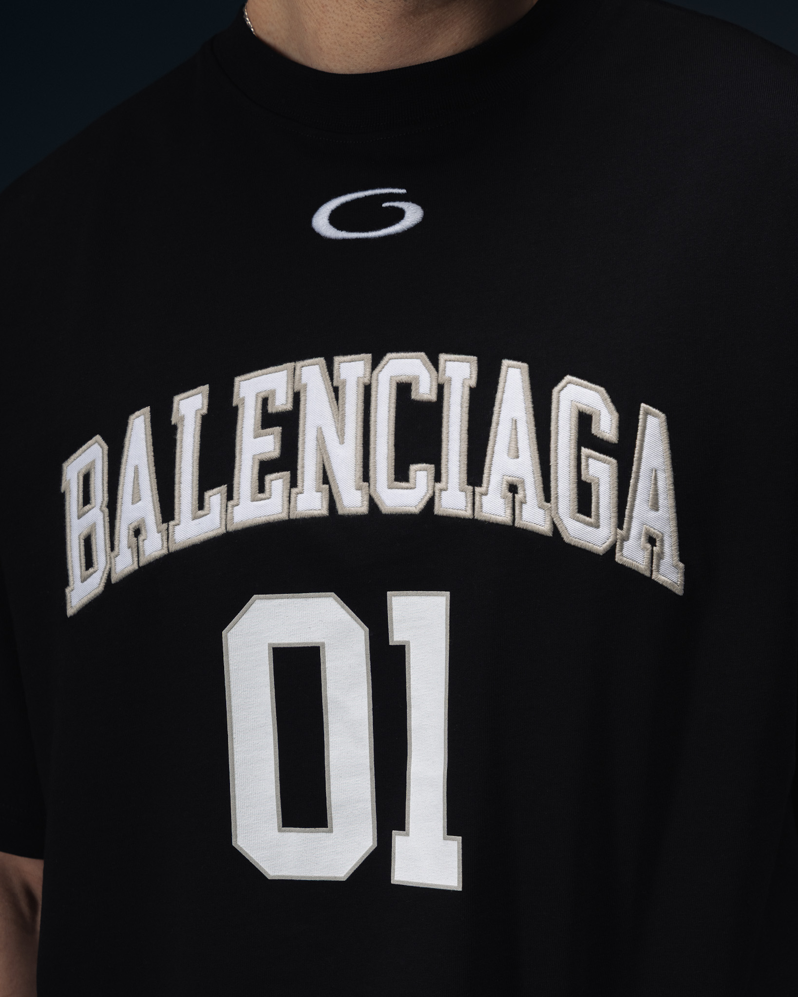 Balenciaga Varsity 01 Oversize T-Shirt Black