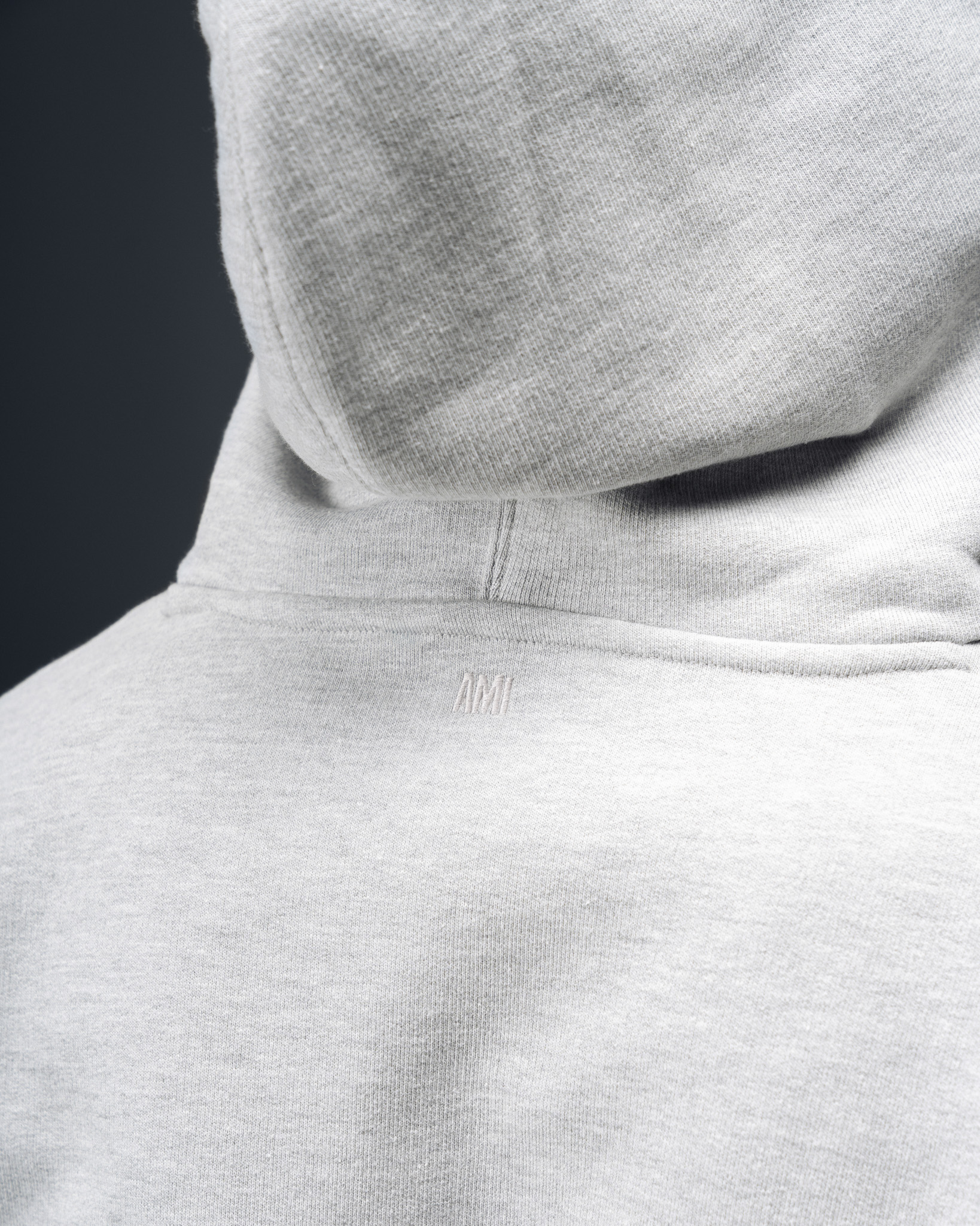 Ami Paris Signature Ami De Coeur Zip Hoodie Grey