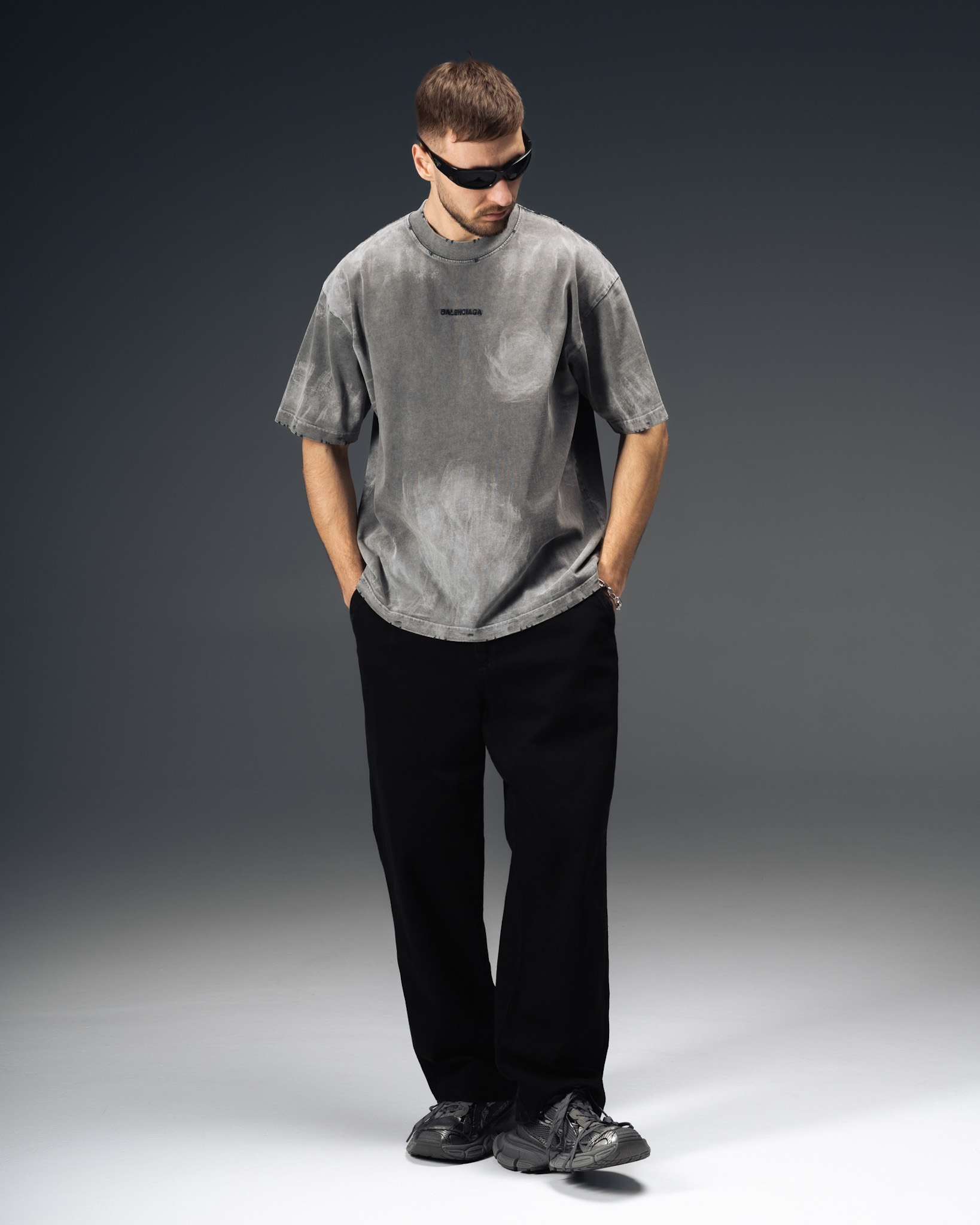 Balenciaga Shadow Graphite Logo T-Shirt