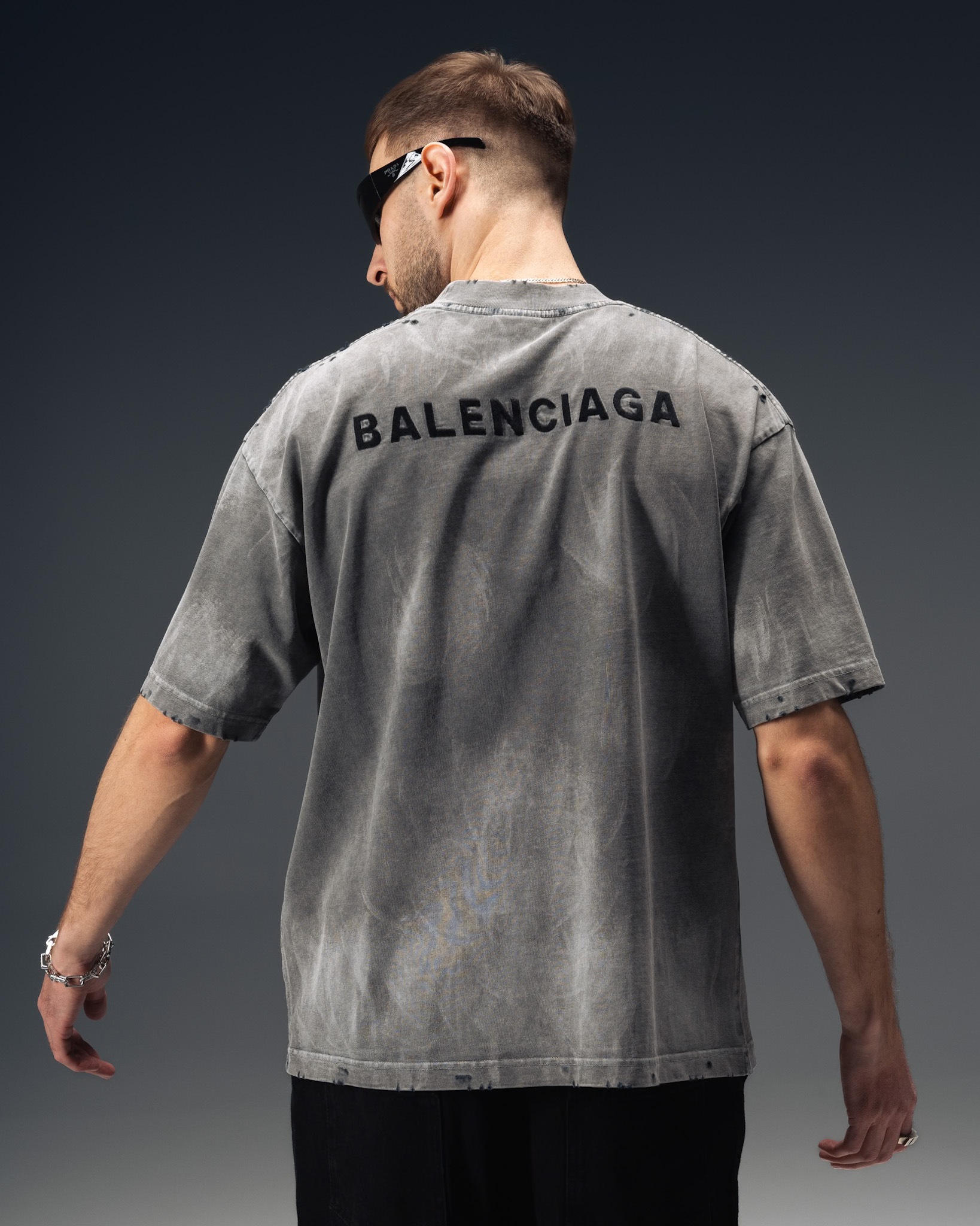 Balenciaga Shadow Graphite Logo T-Shirt