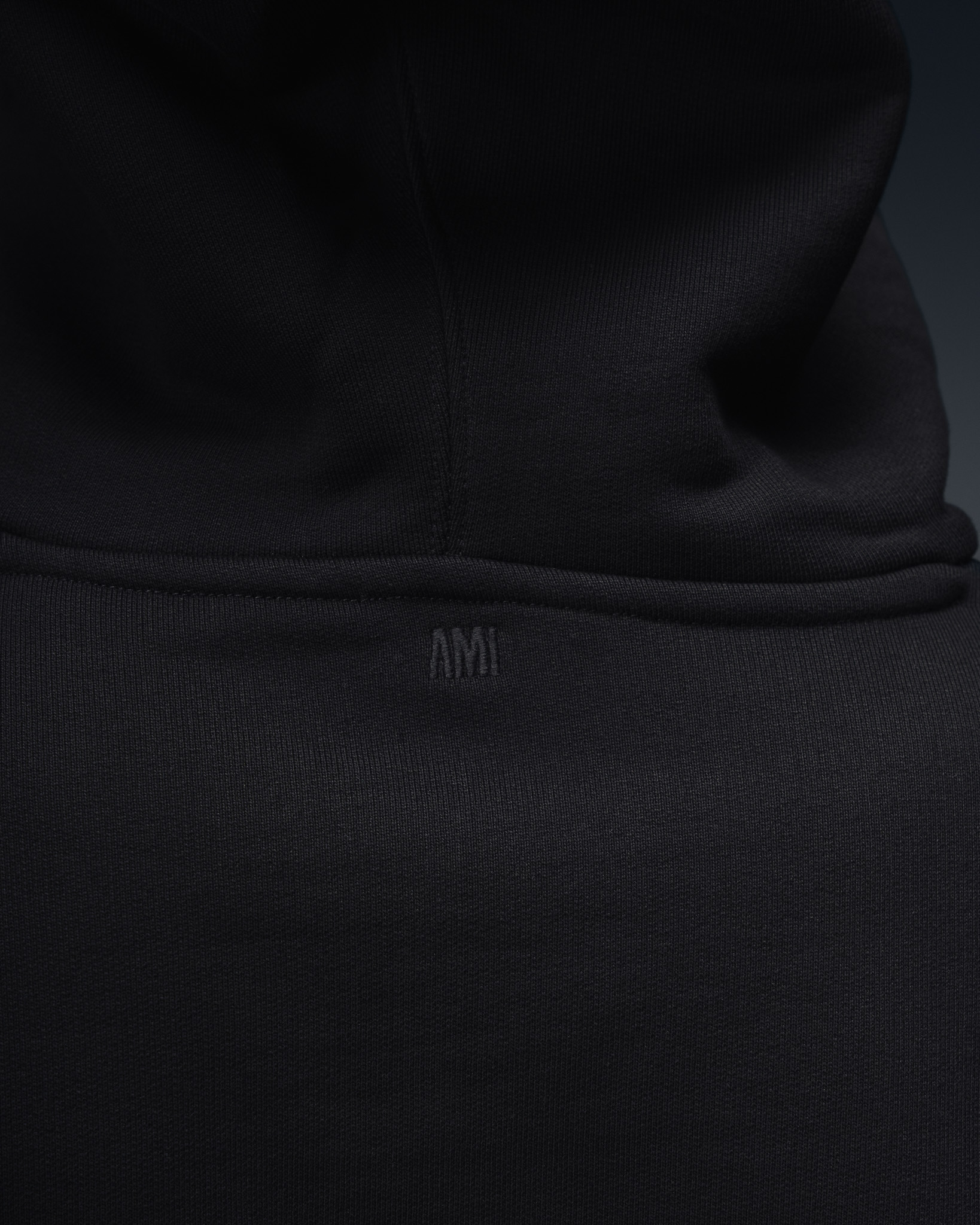 AMI Paris Zip Heart Hoodie Black