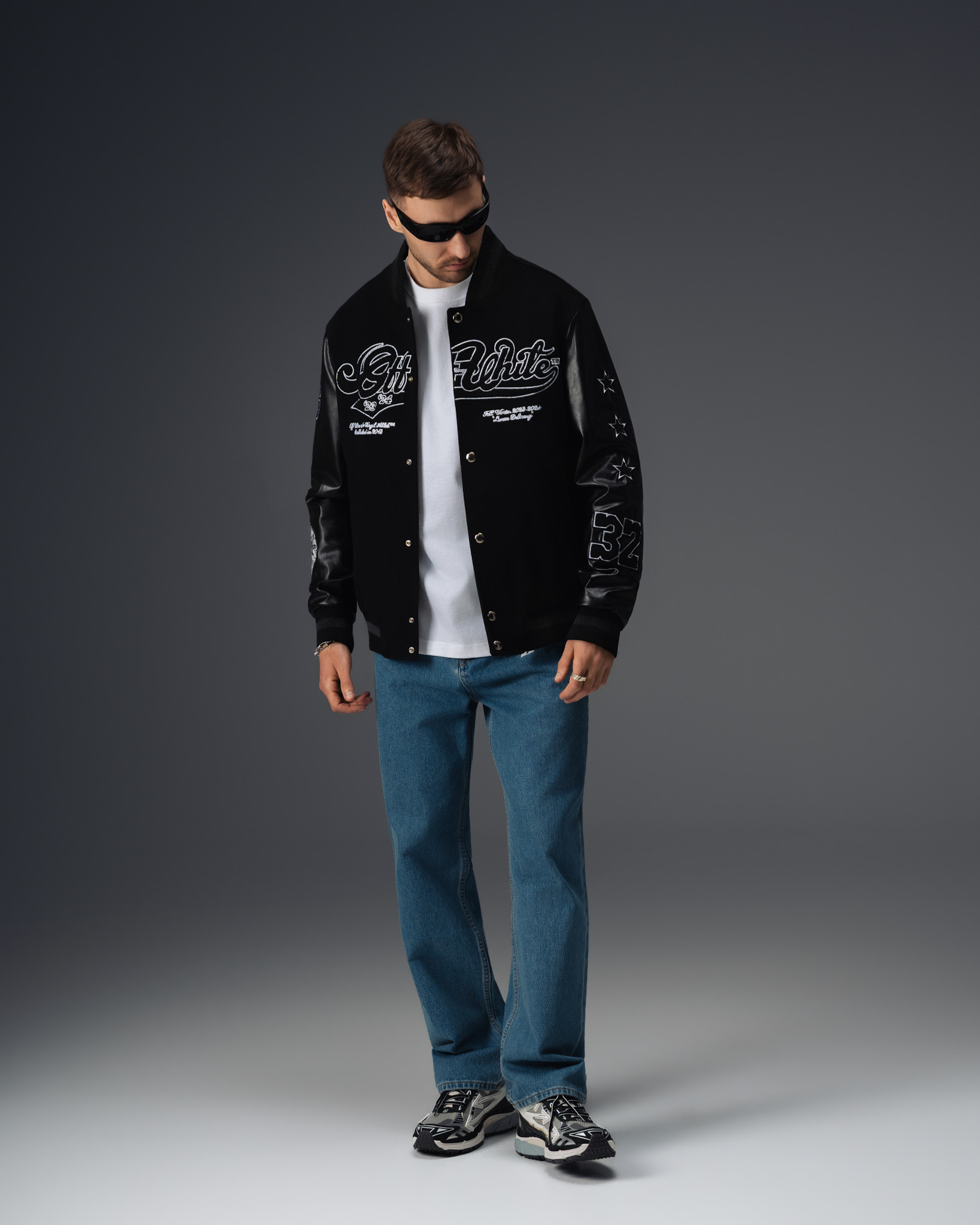 Off-White Lunar Wheel Varsity Jacket