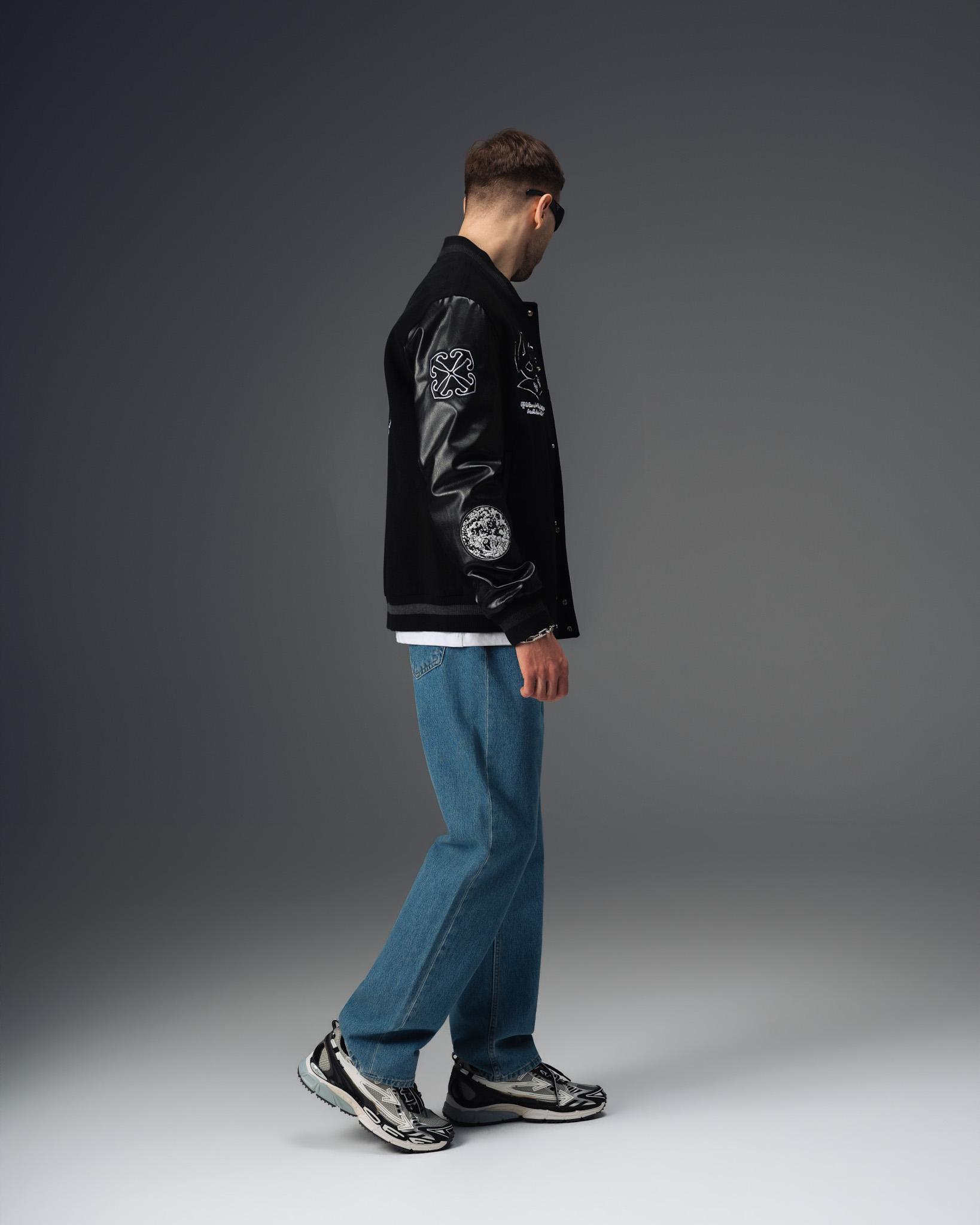 Off-White Lunar Wheel Varsity Jacket