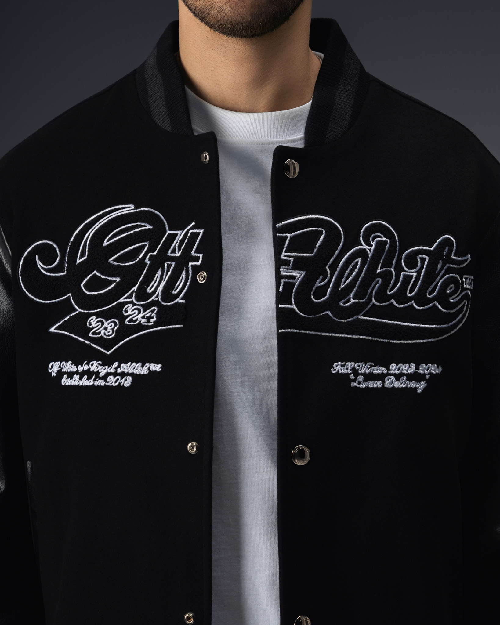 Off-White Lunar Wheel Varsity Jacket