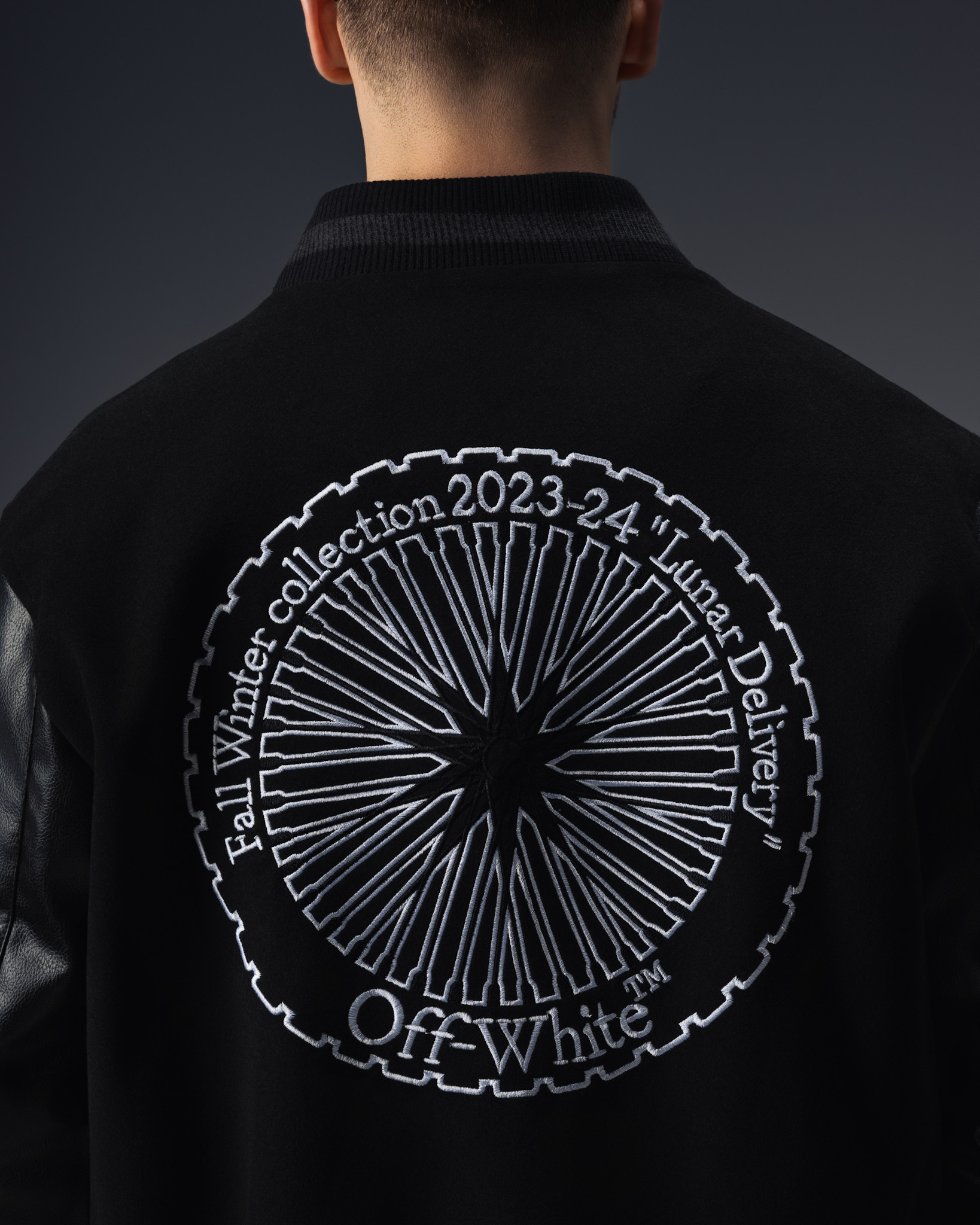 Off-White Lunar Wheel Varsity Jacket