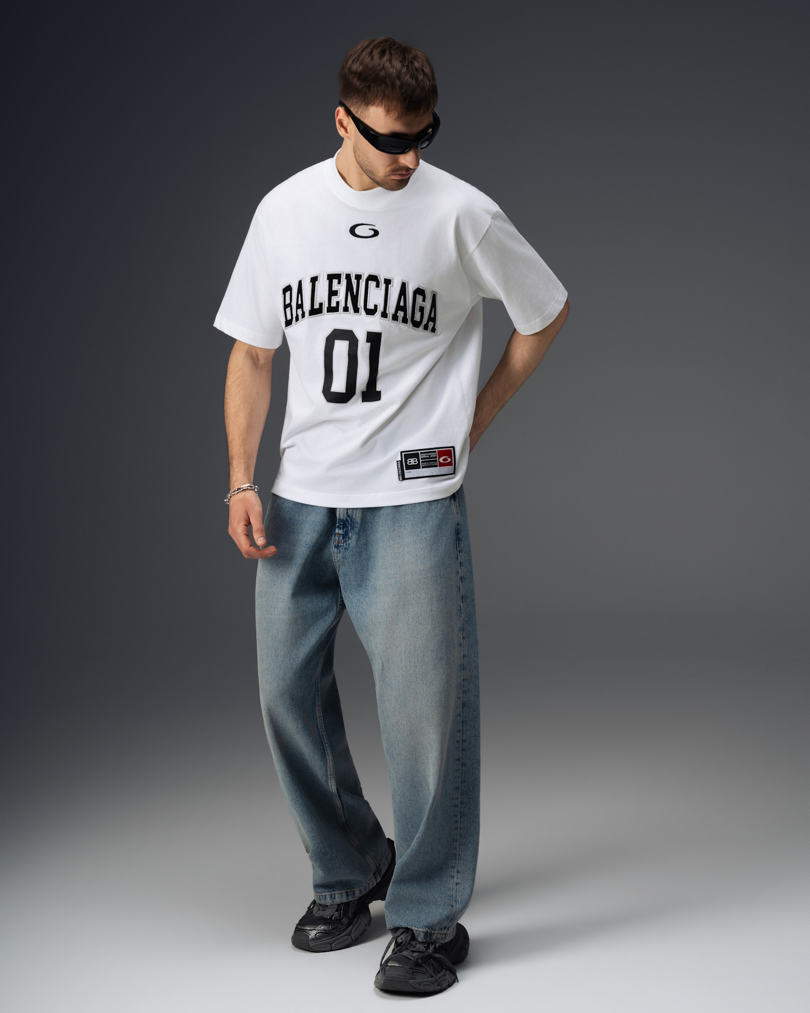 Balenciaga 01 Varsity White T-Shirt