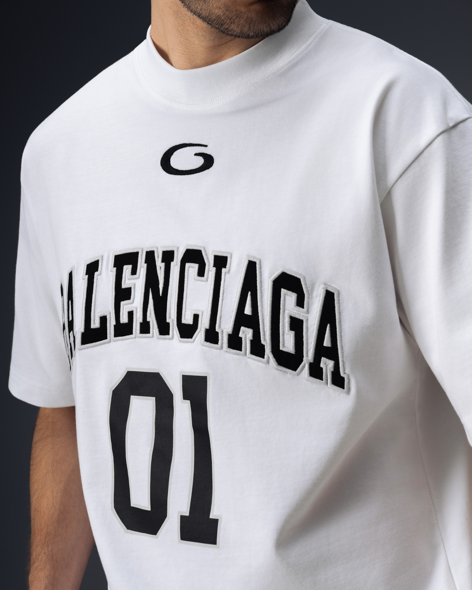 Balenciaga 01 Varsity White T-Shirt