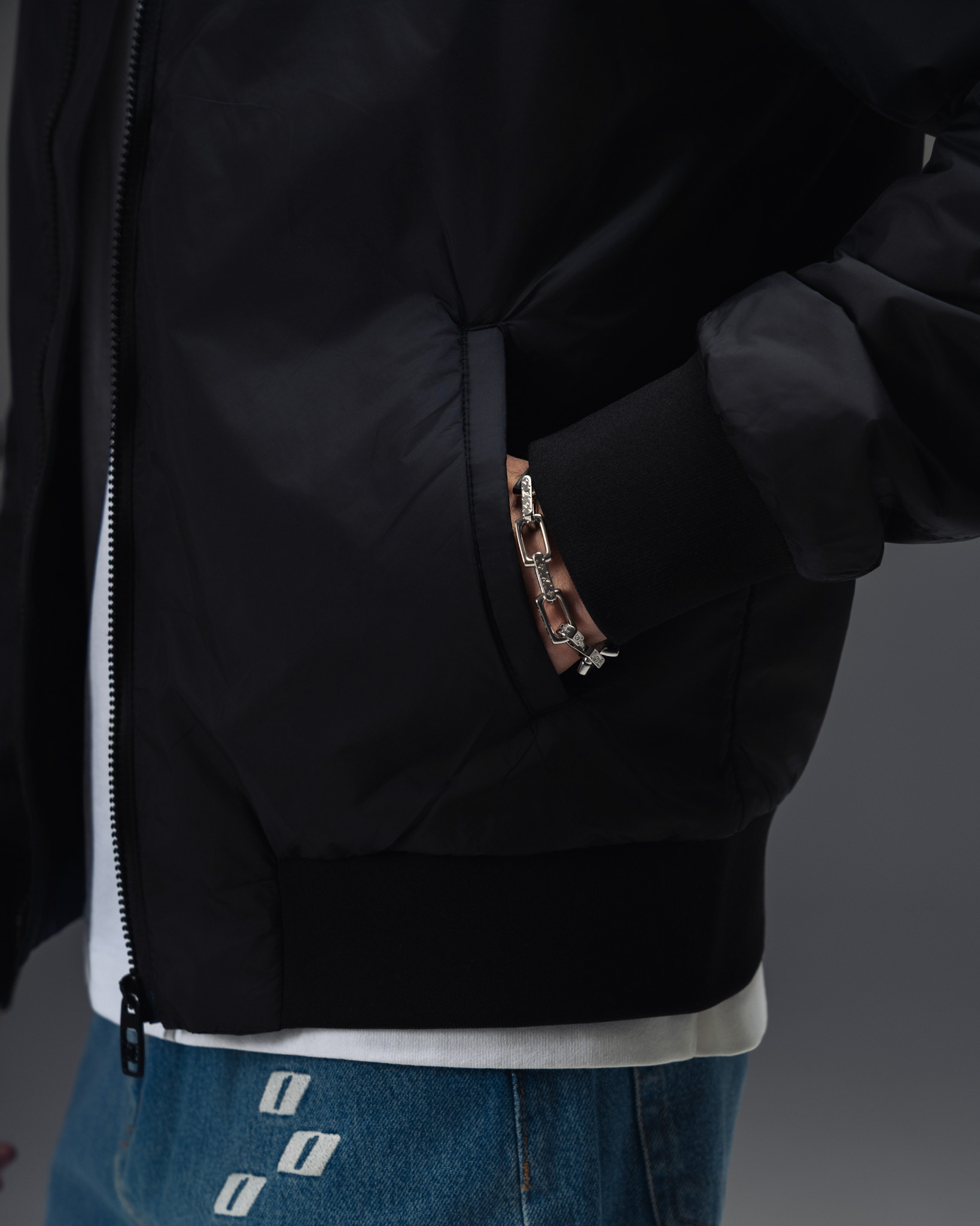 Dolce & Gabbana Milano Black Metal Logo Bomber Jacket