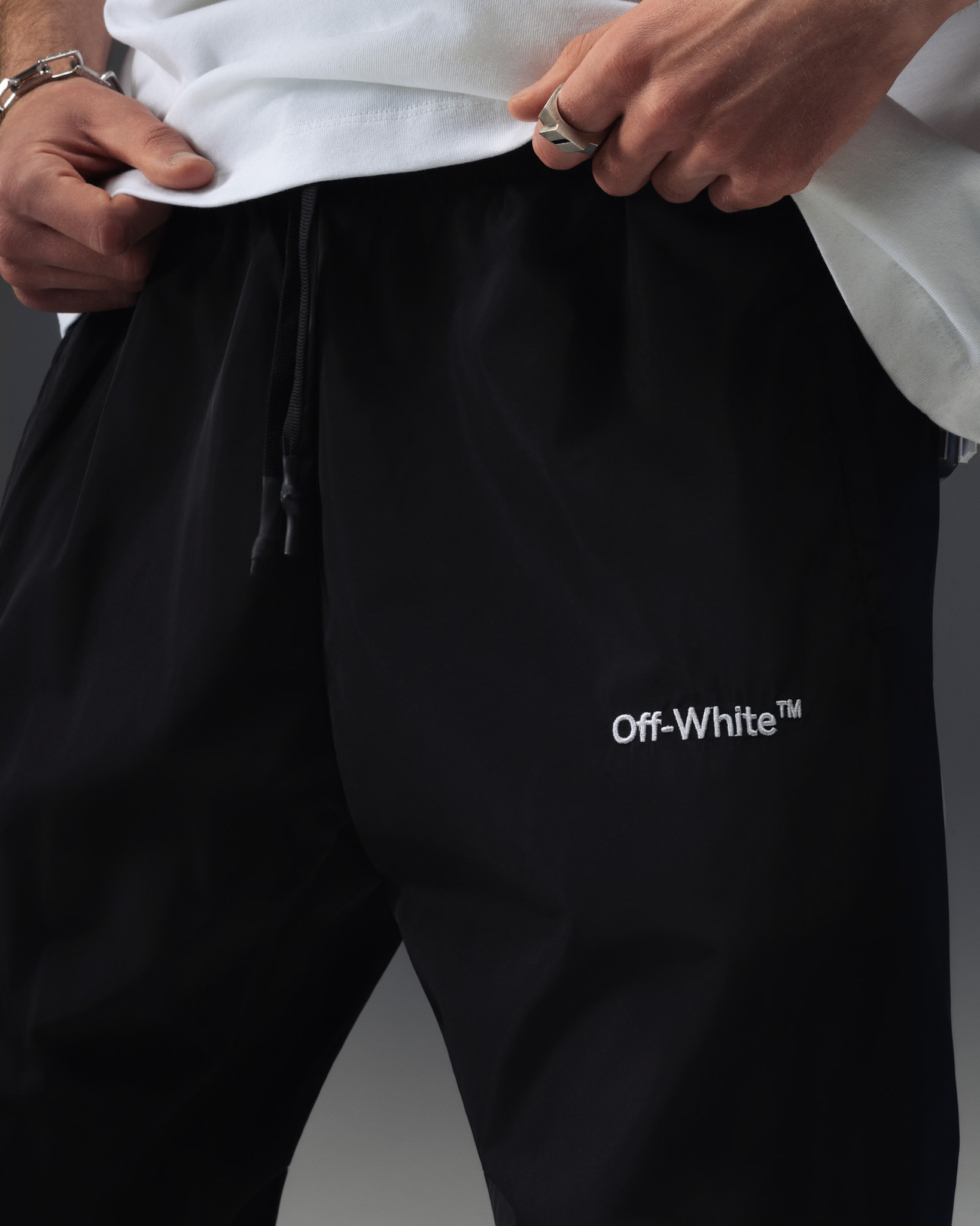 Off-White Nylon Pants – Technical Black Edition