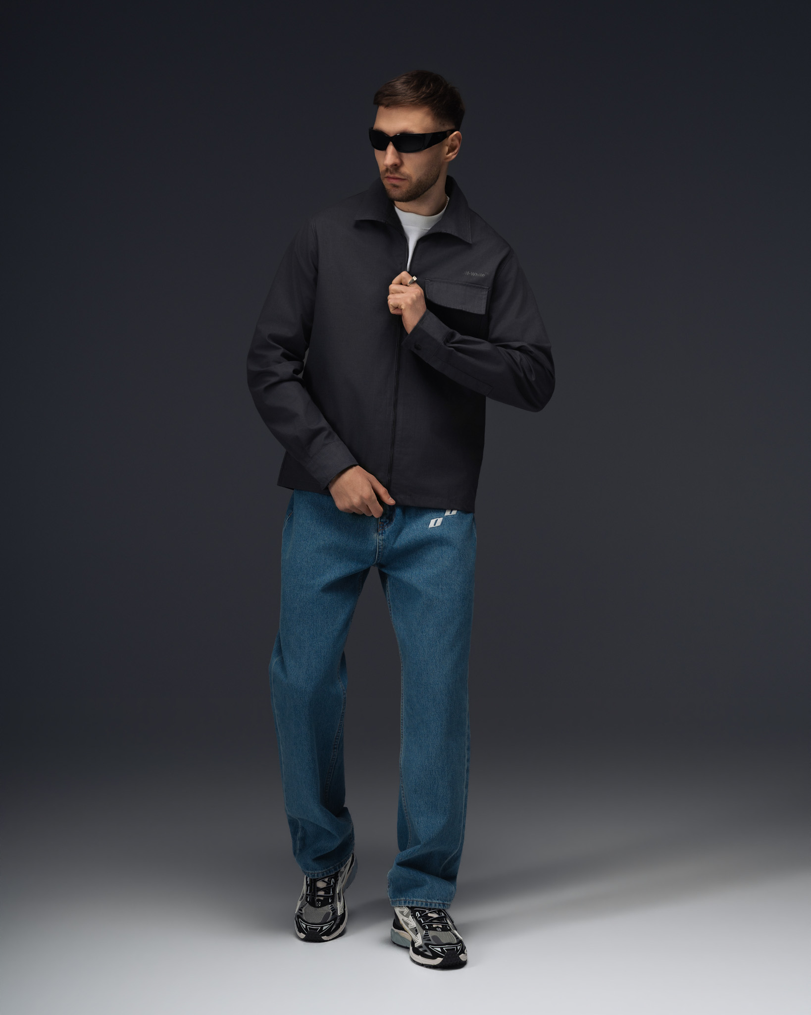 Off-White Anthracite Diagonal Overshirt