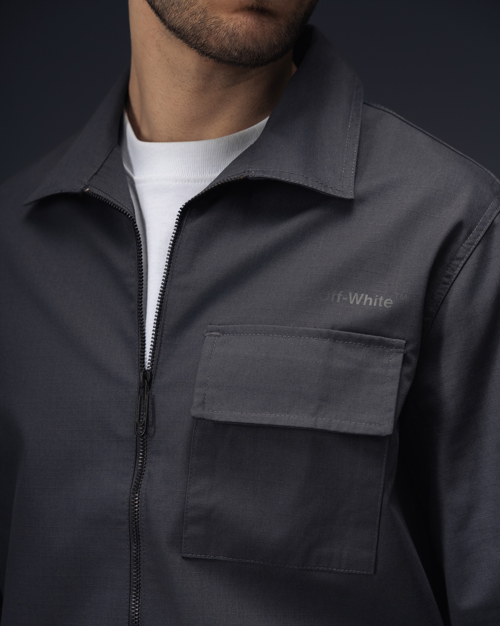 Off-White Anthracite Diagonal Overshirt