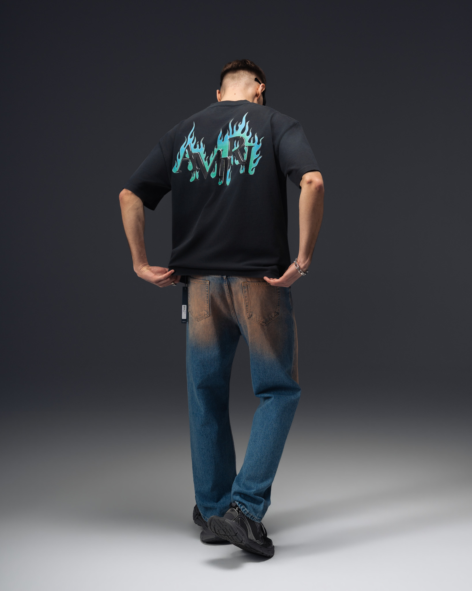 Amiri Flaming Logo Oversize T-Shirt