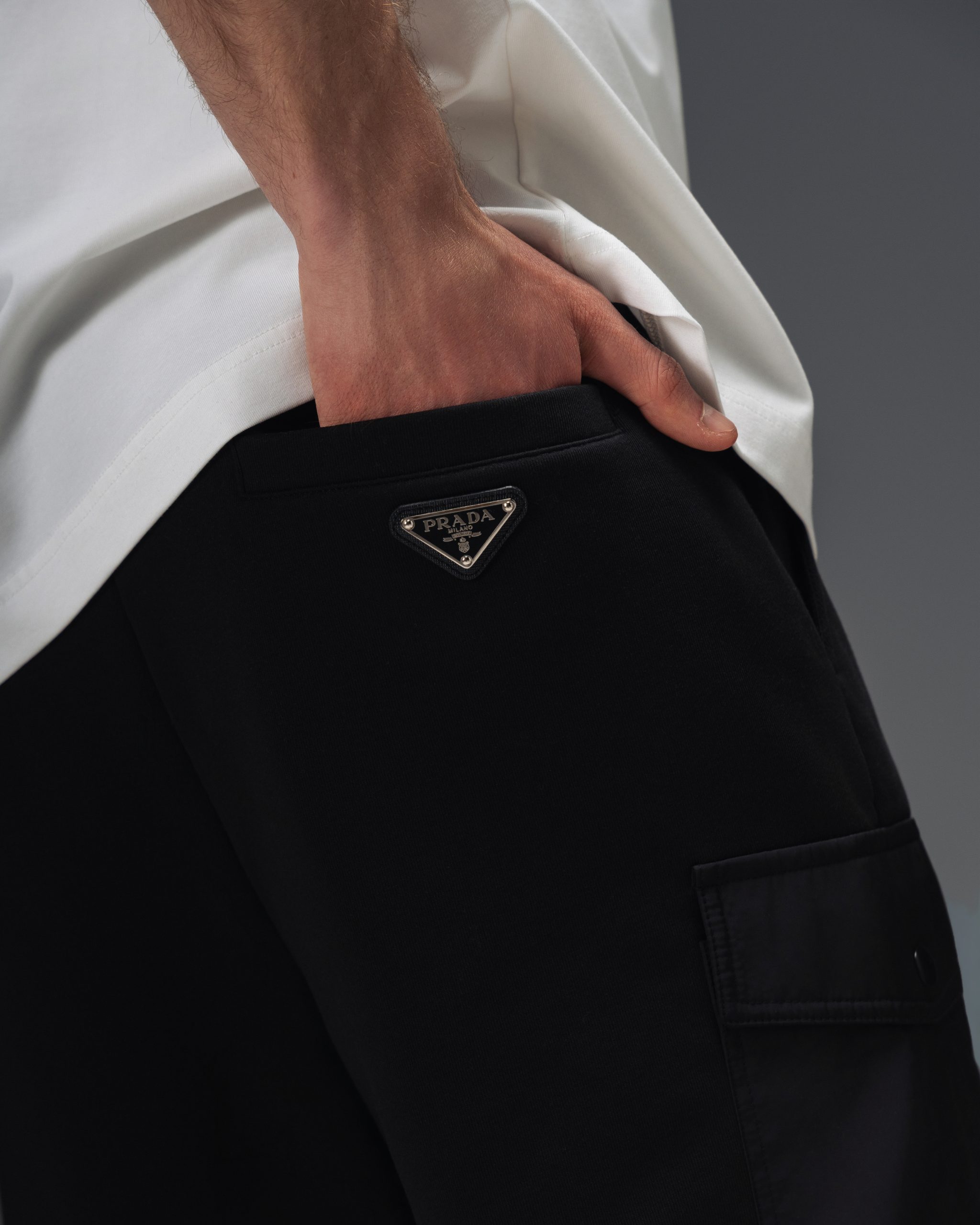 Prada Milano Icon Triangle Shorts Black