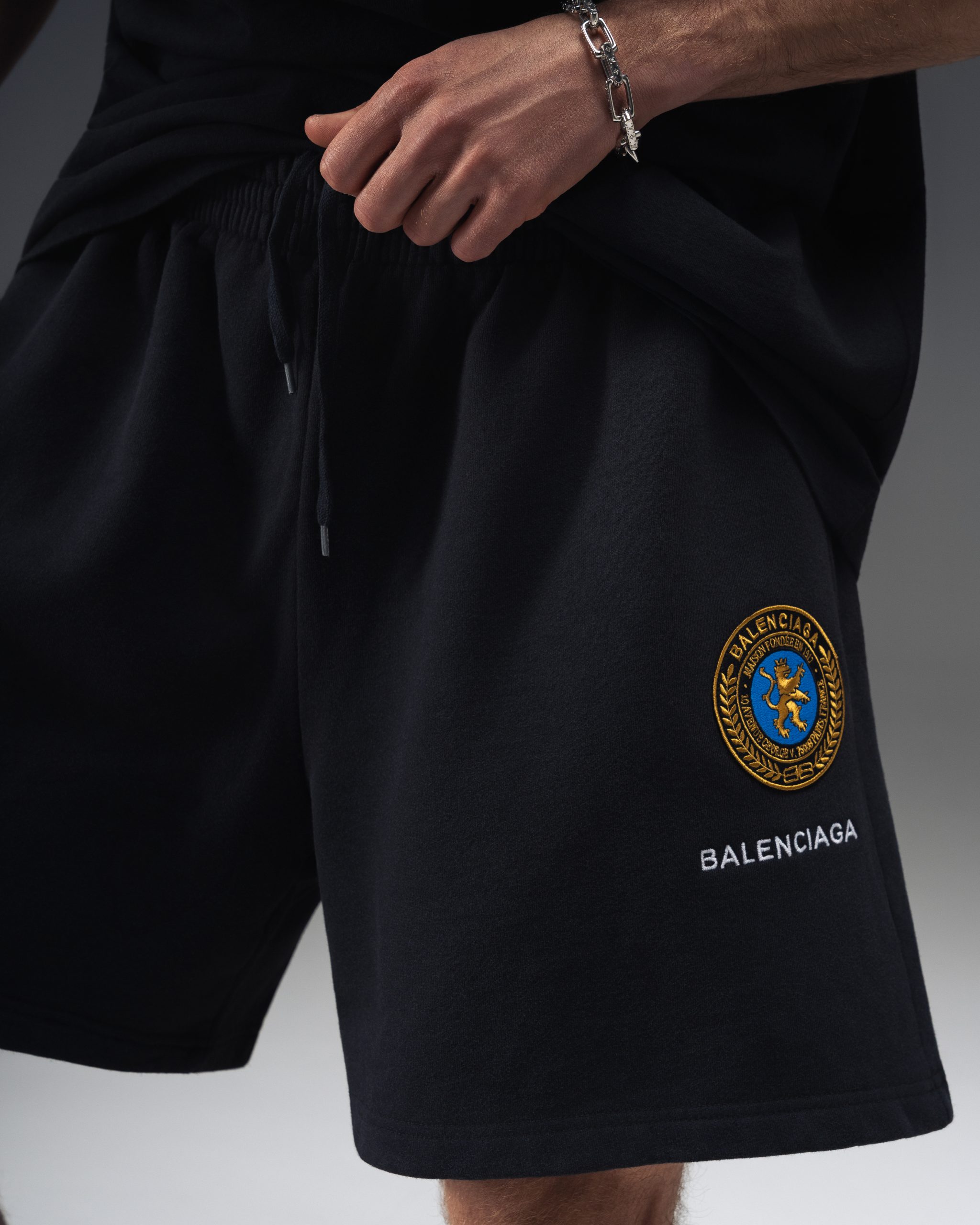 Balenciaga Royal Crest Black Shorts