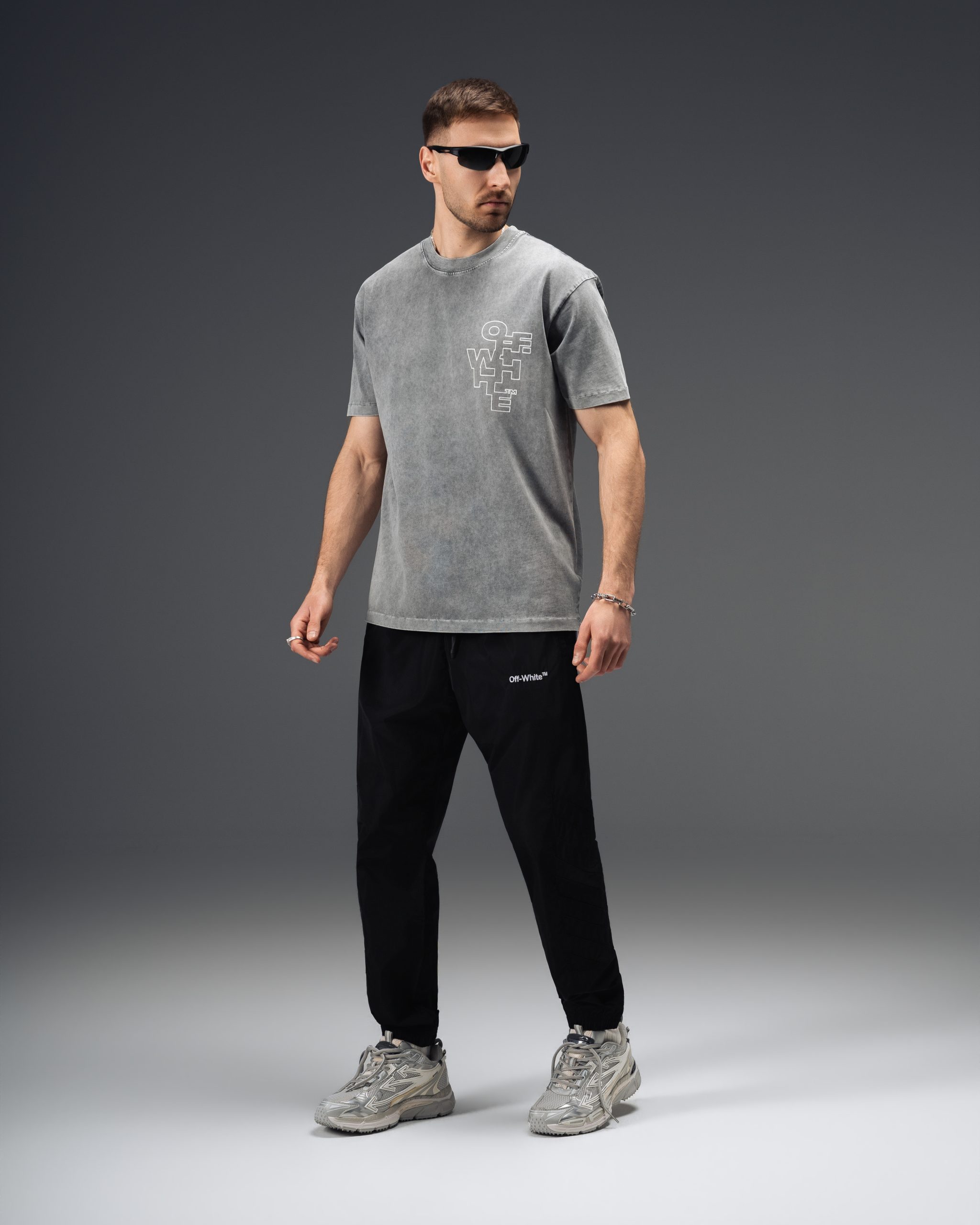 Off-White Graphite Washed Outline T-Shirt