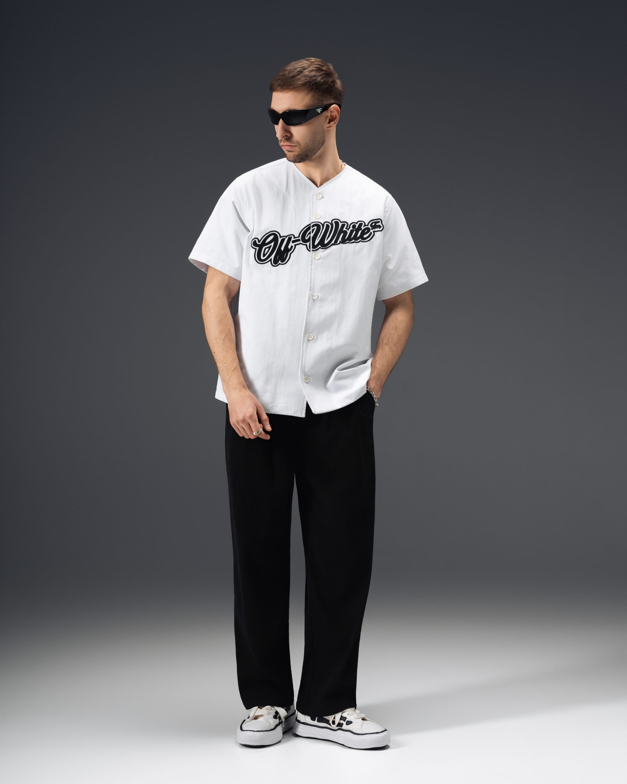 Off-White Varsity 23 Baseball Jersey White Shirt