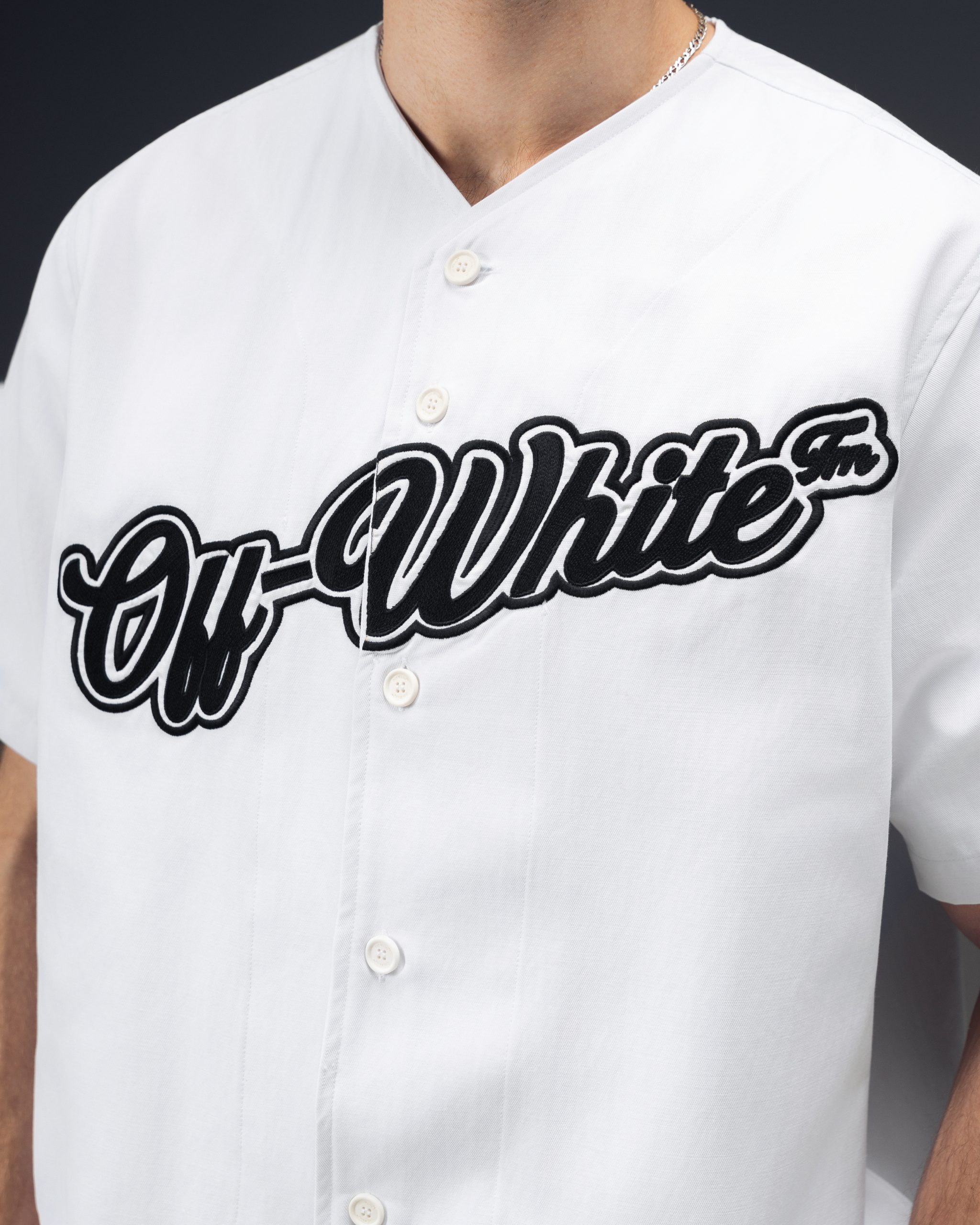 Off-White Varsity 23 Baseball Jersey White Shirt