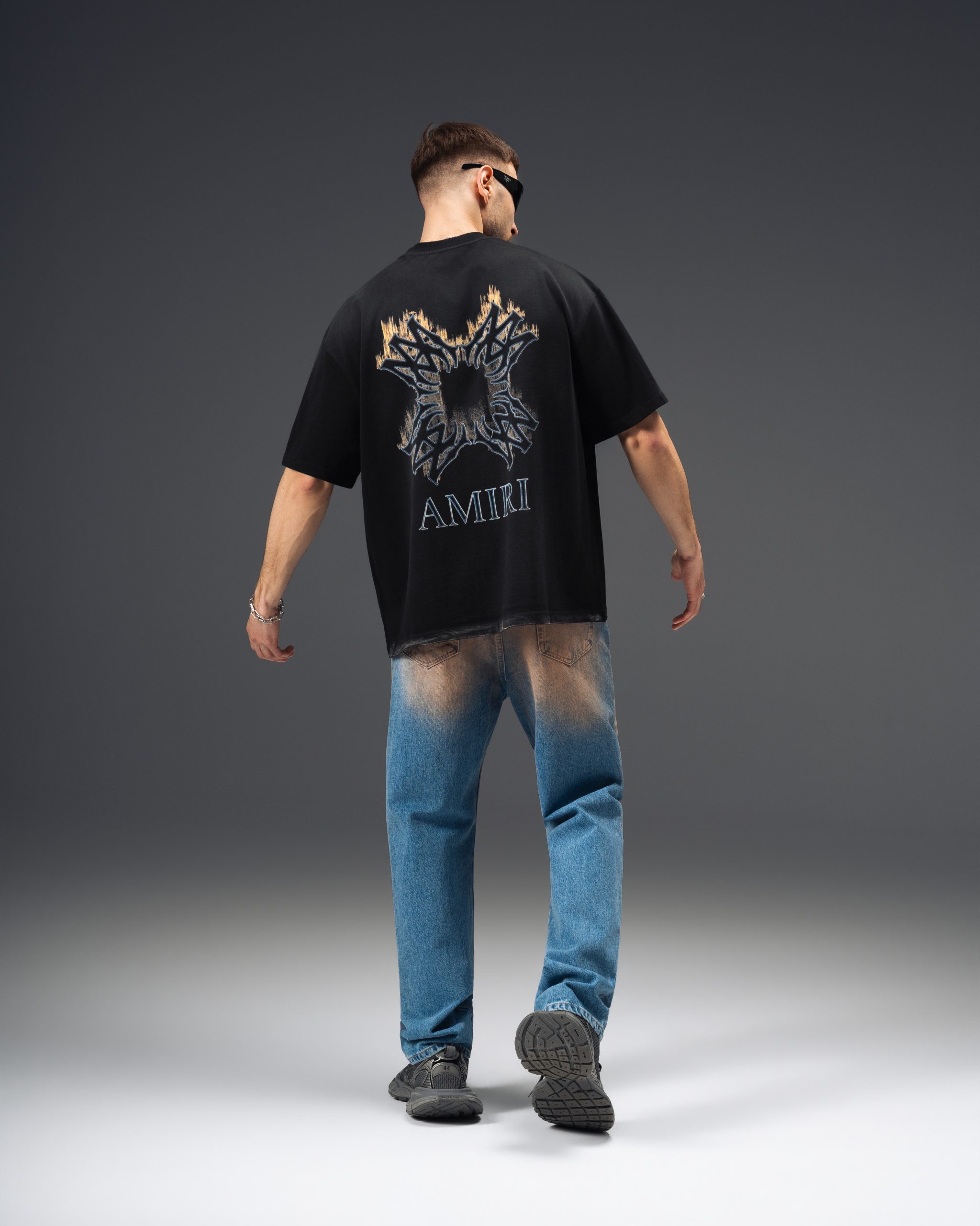 Amiri Flame Cross Shadow Oversize T-Shirt