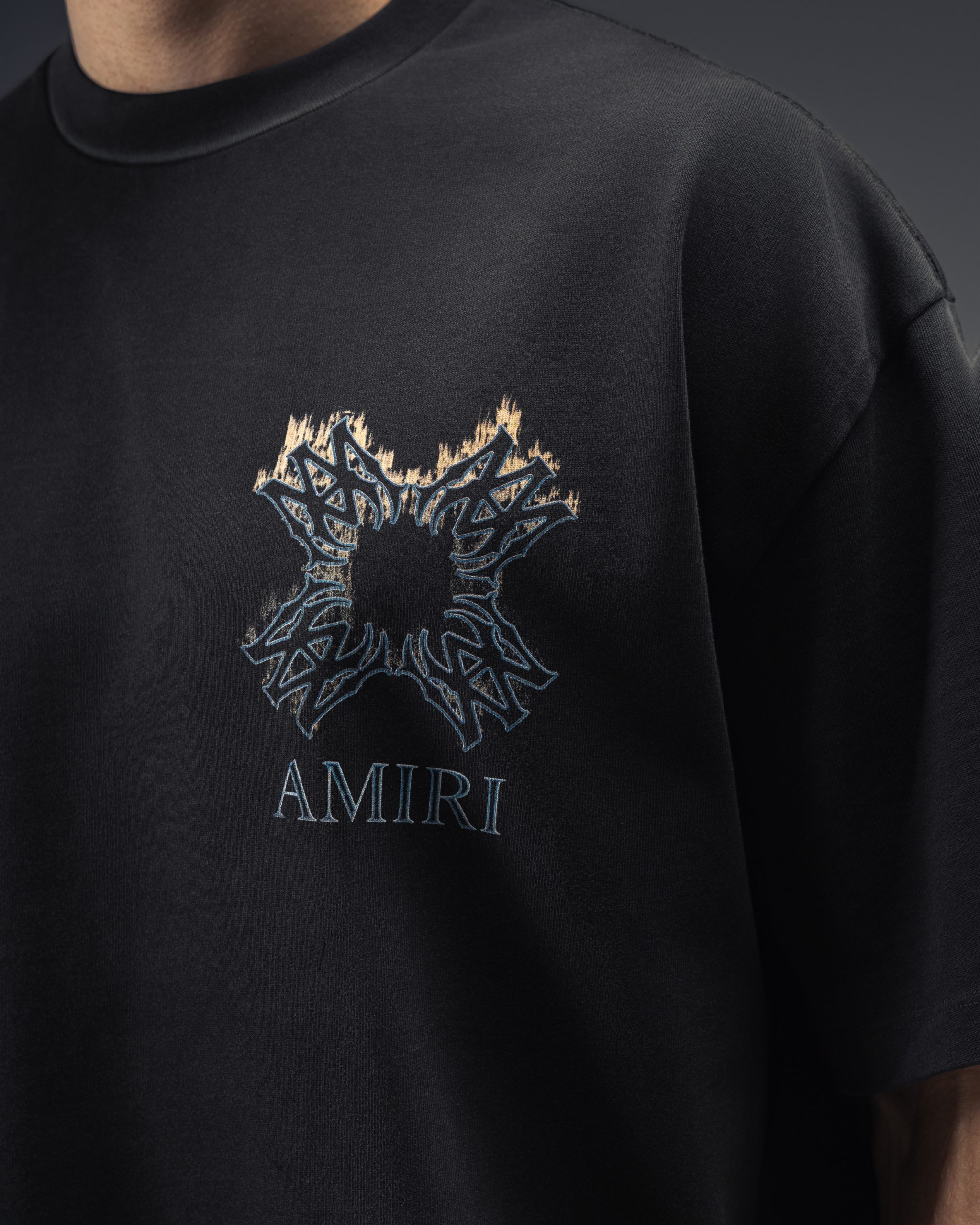 Amiri Flame Cross Shadow Oversize T-Shirt