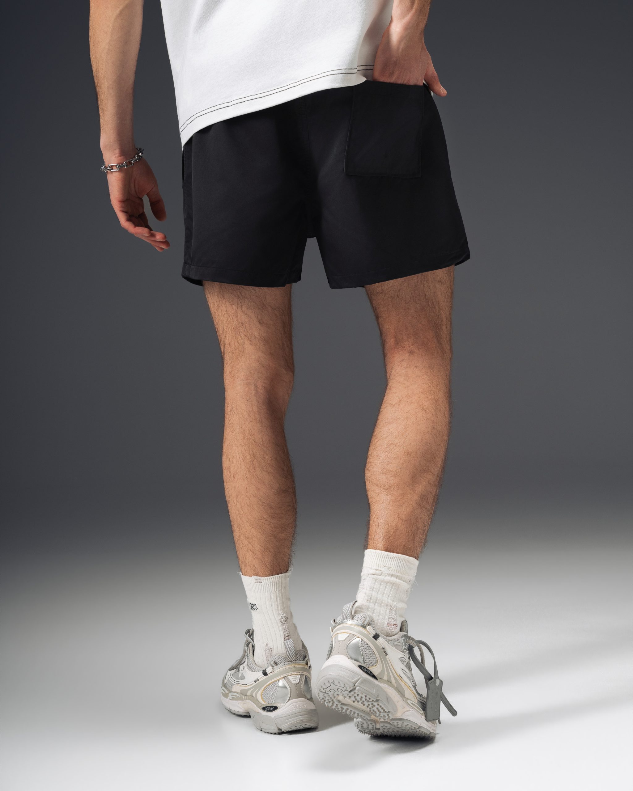 Off-White Pure Black Logo Swim Shorts