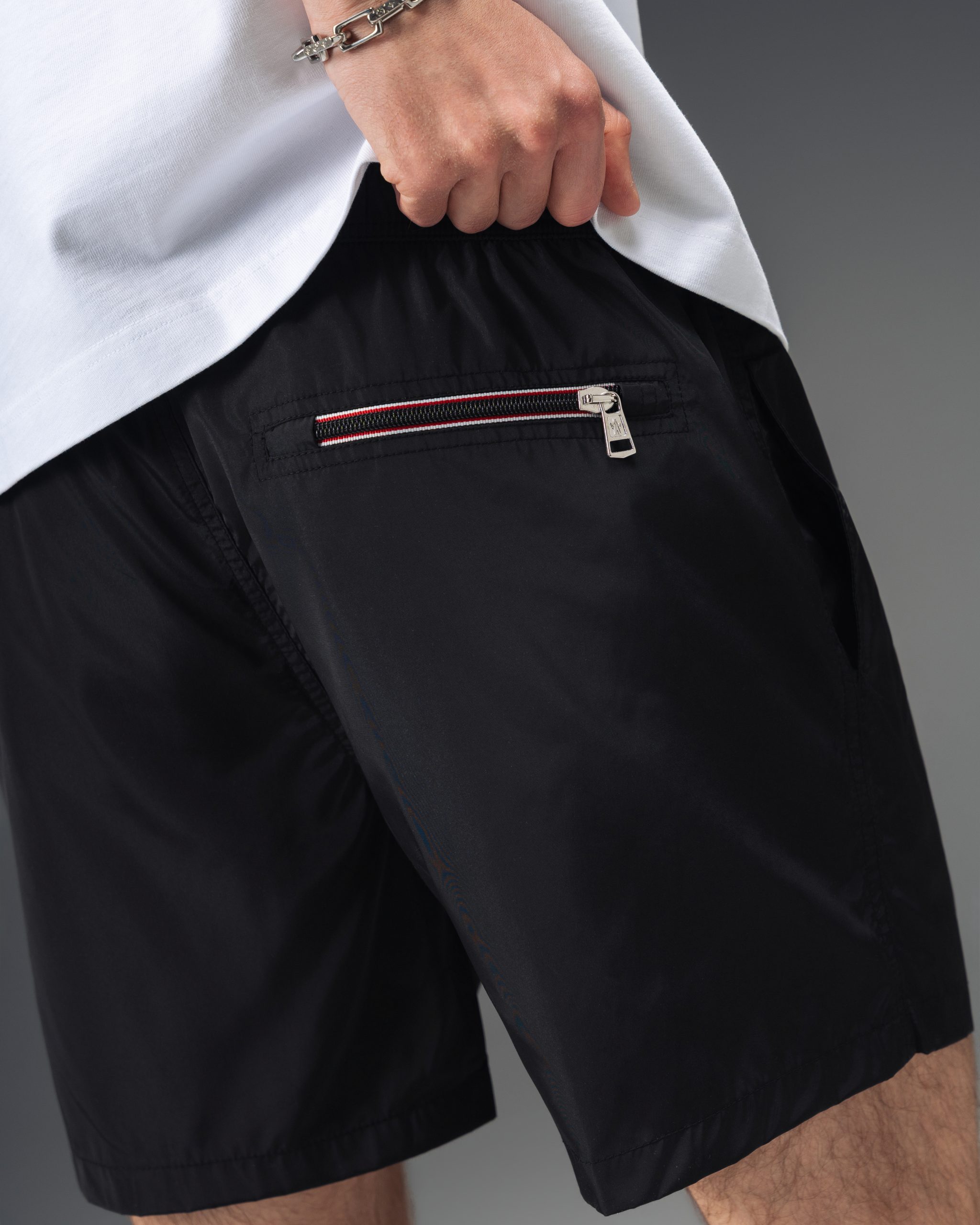 Moncler Classic Logo Swim Shorts Black