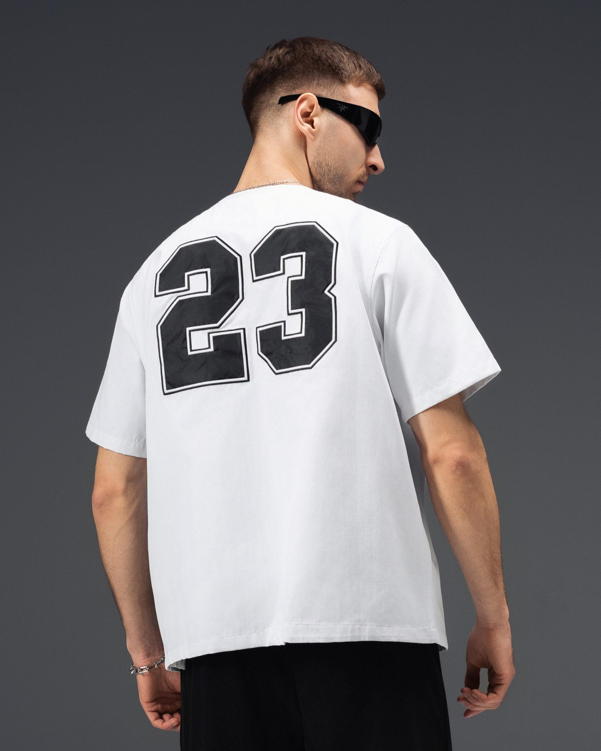 Off-White Varsity 23 Baseball Jersey White Shirt
