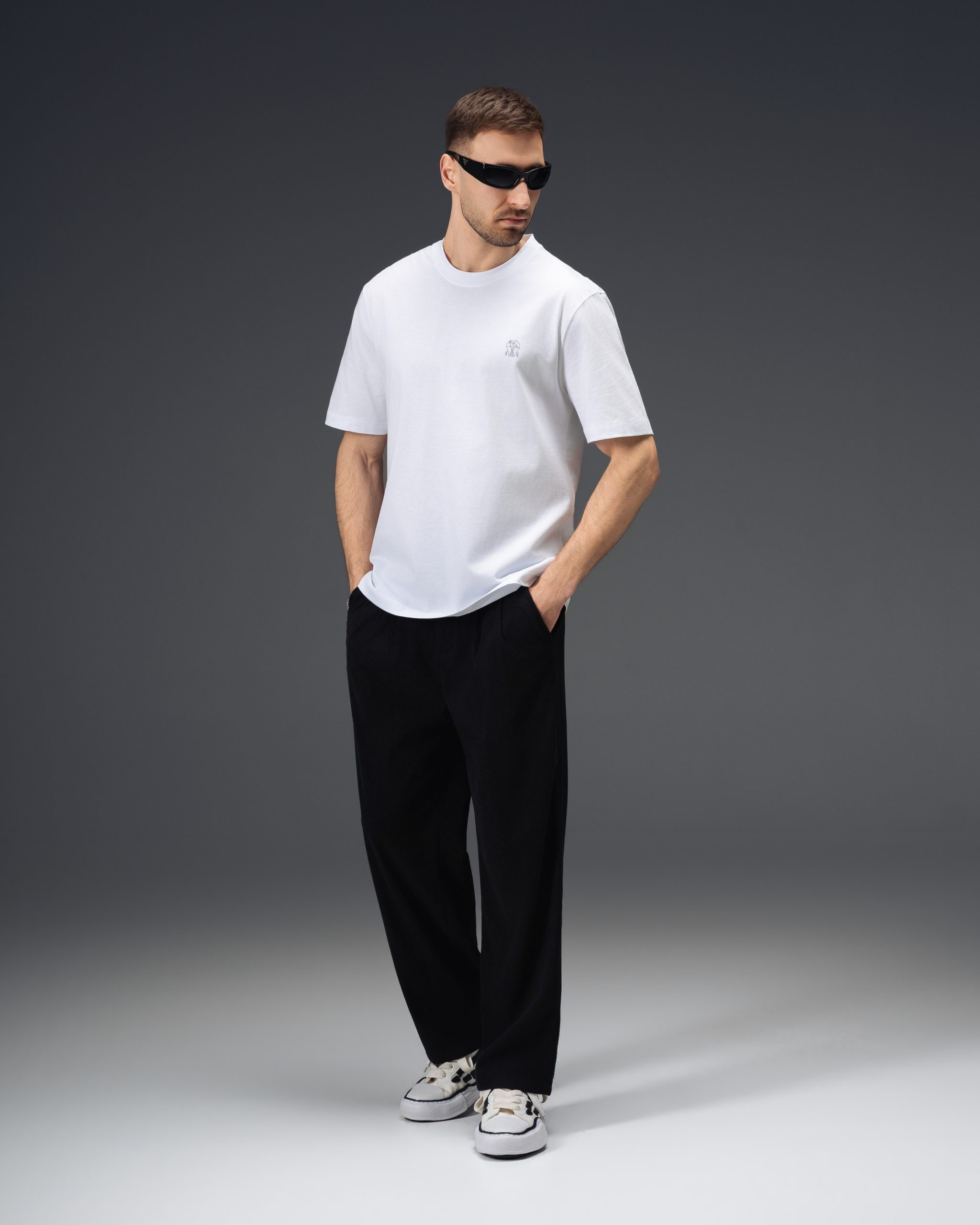 Brunello Cucinelli Minimal Crest White T-Shirt