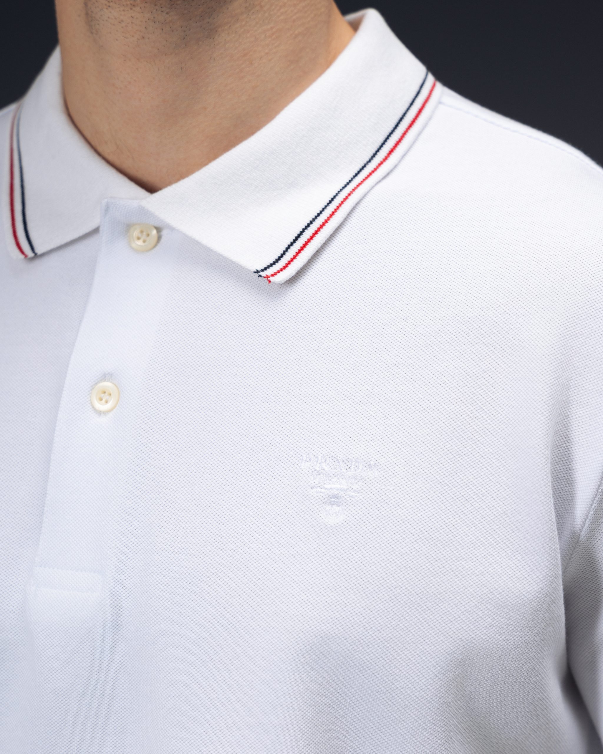 Prada Classic Piqué White Polo