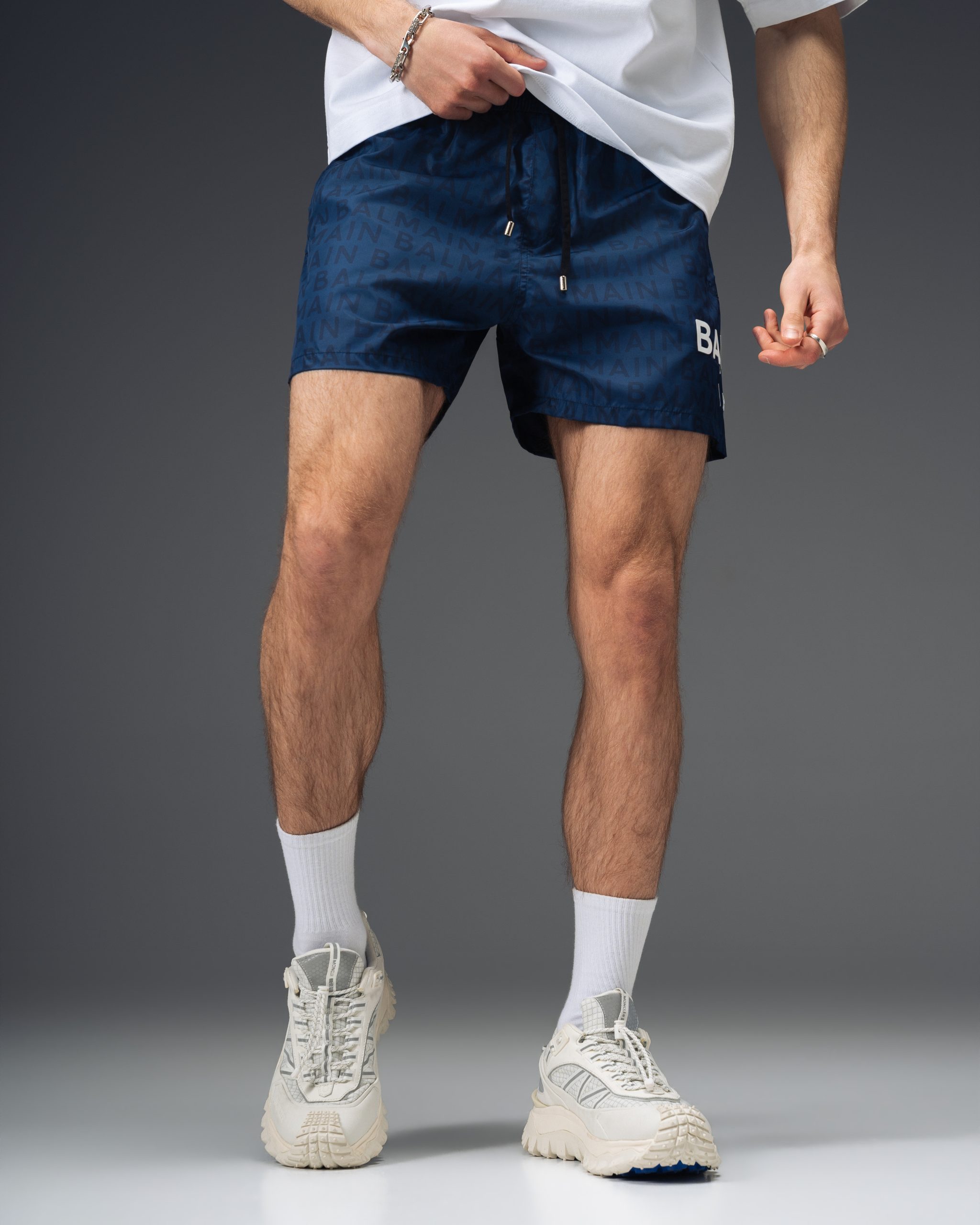 Balmain Sapphire Monogram Swim Shorts