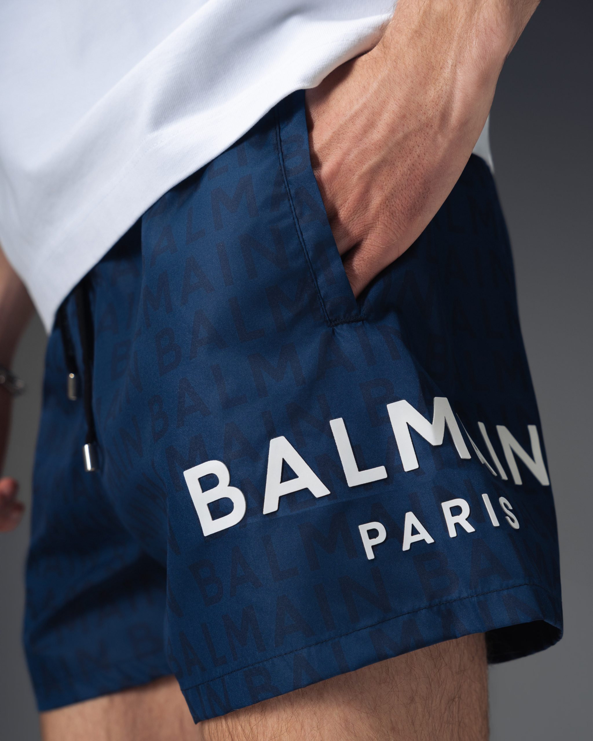 Balmain Sapphire Monogram Swim Shorts