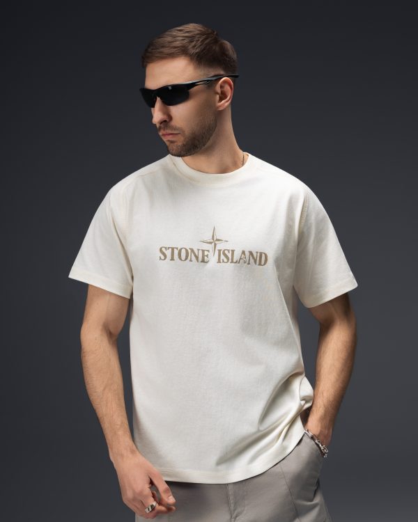 Stone Island Ivory Shadow Logo T-Shirt
