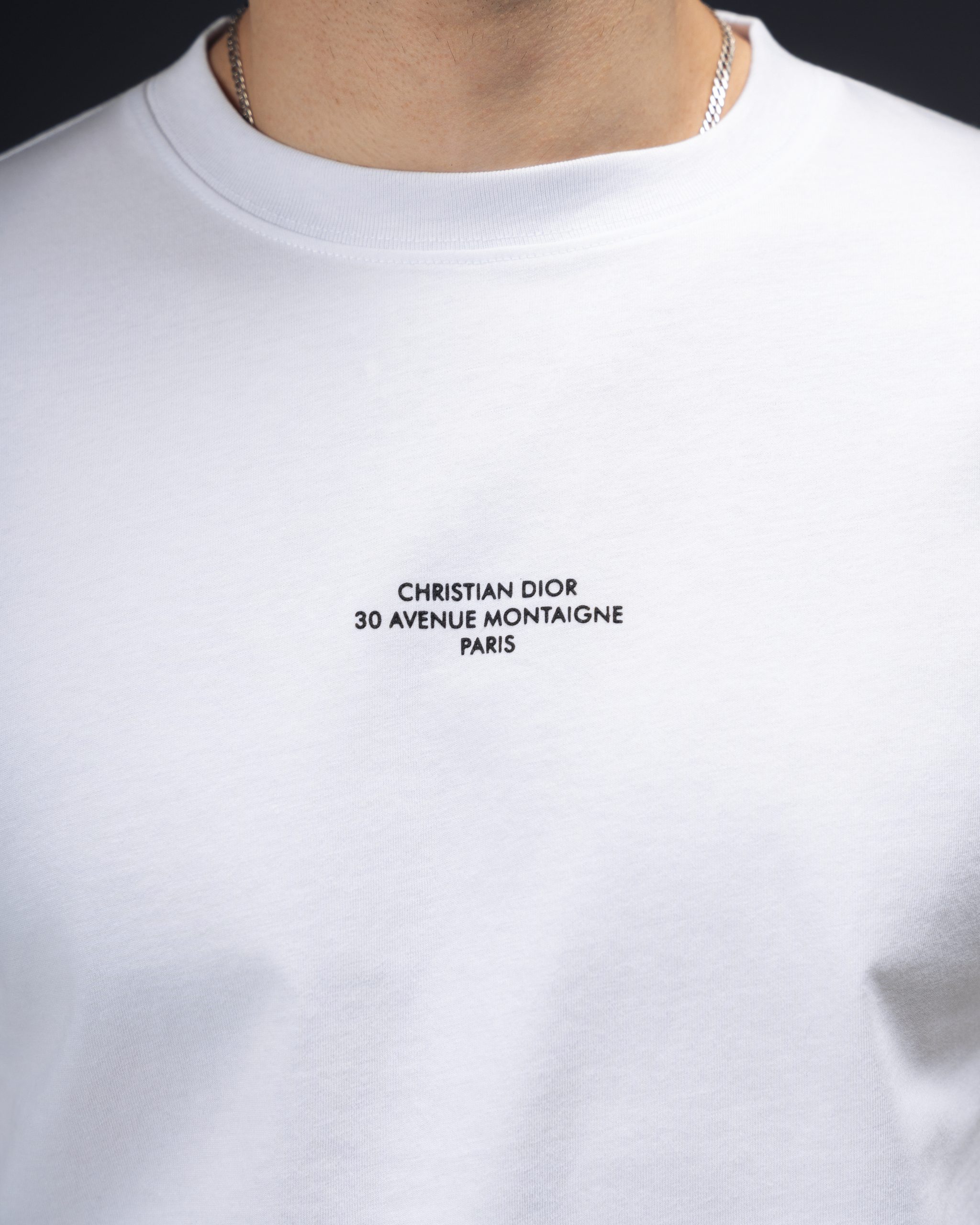 Christian Dior Montaigne Signature White T-Shirt