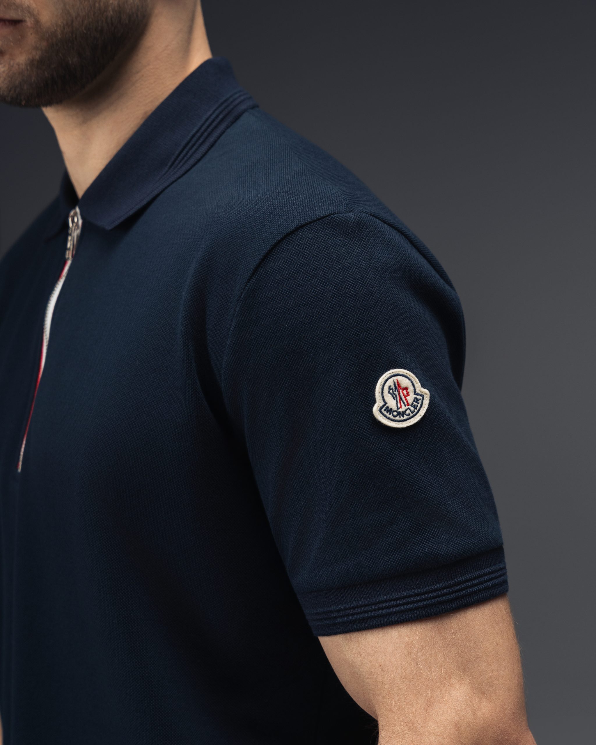 Moncler Royal Navy Zip Polo