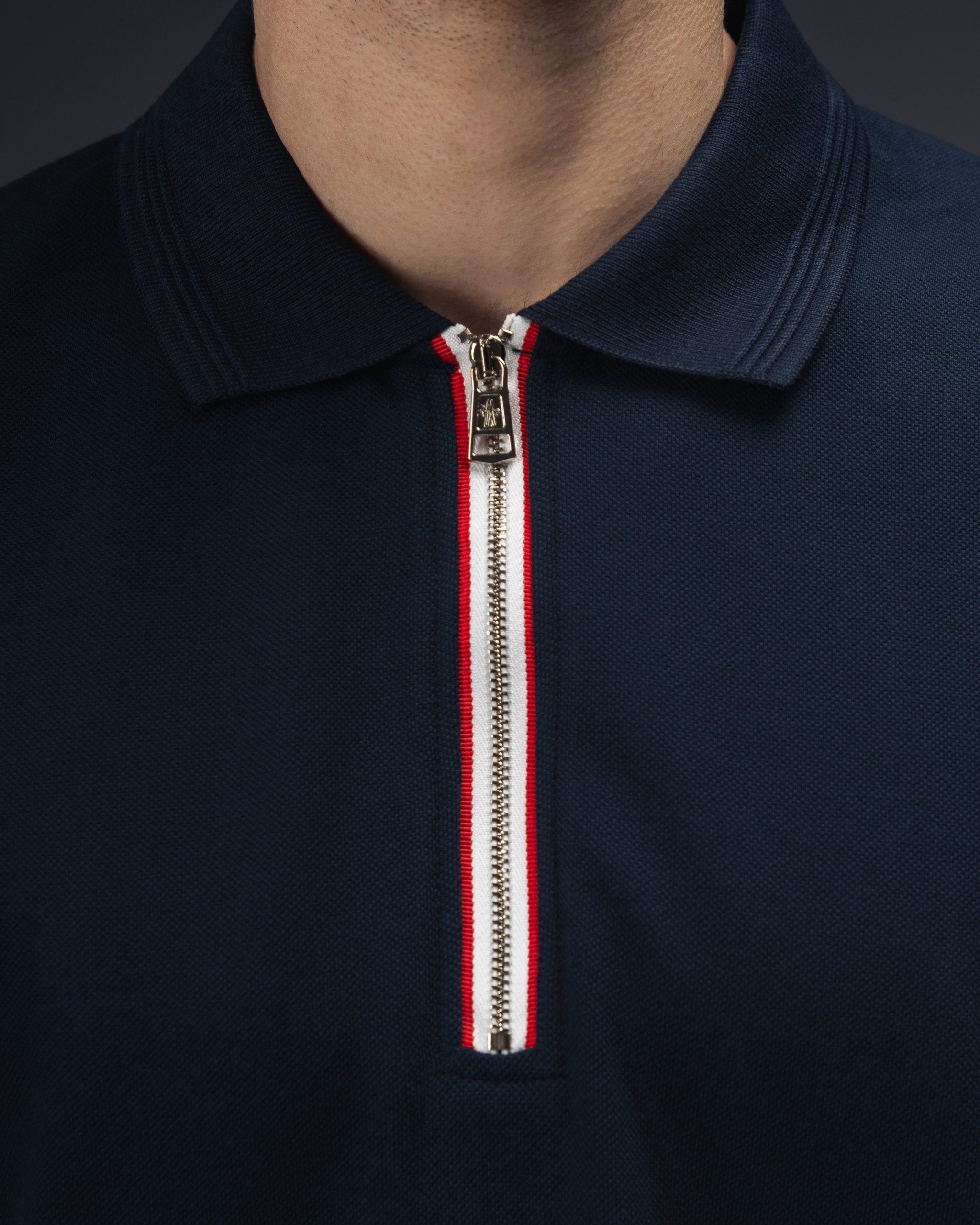 Moncler Royal Navy Zip Polo