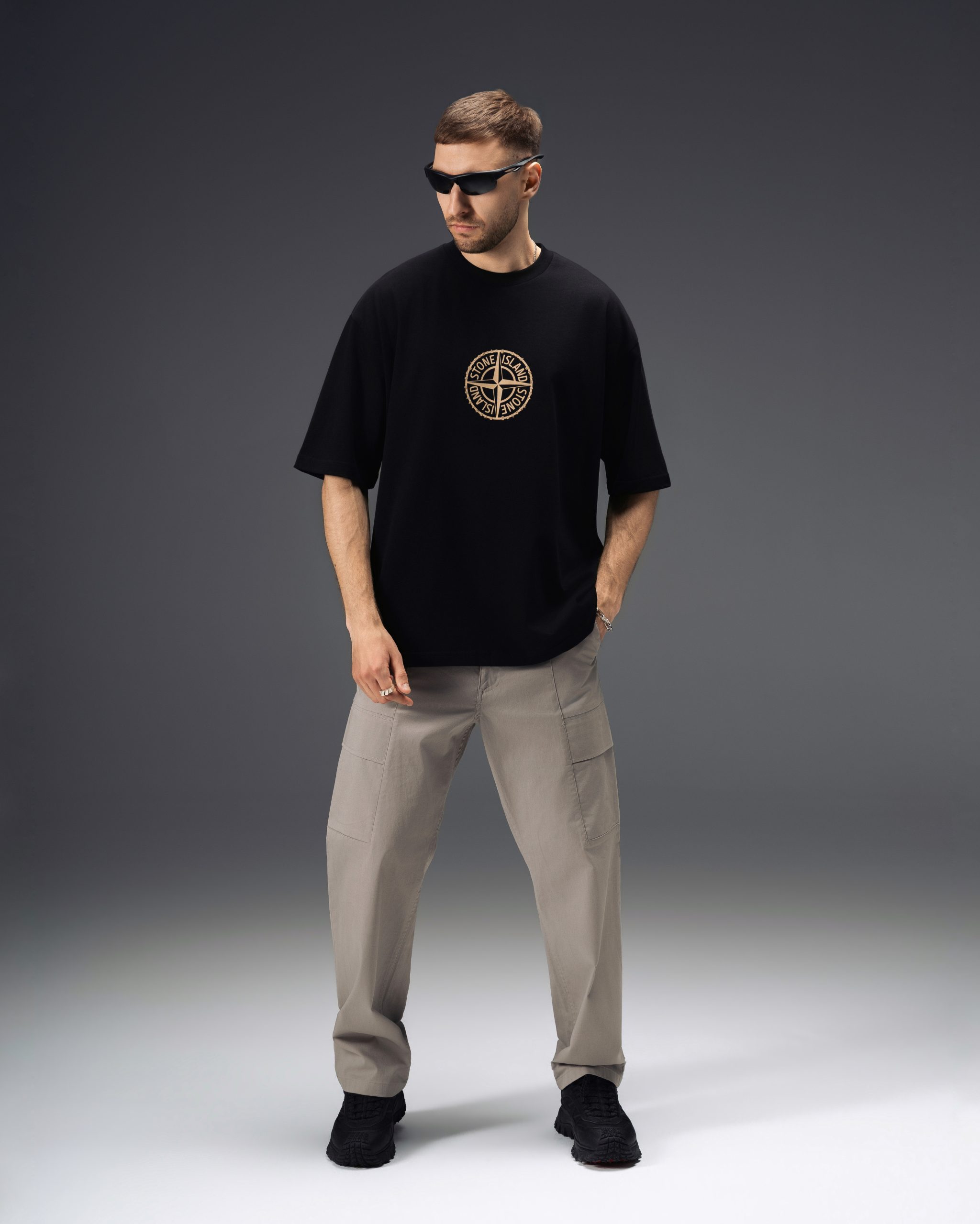 Stone Island Compass Laboratory Black T-Shirt