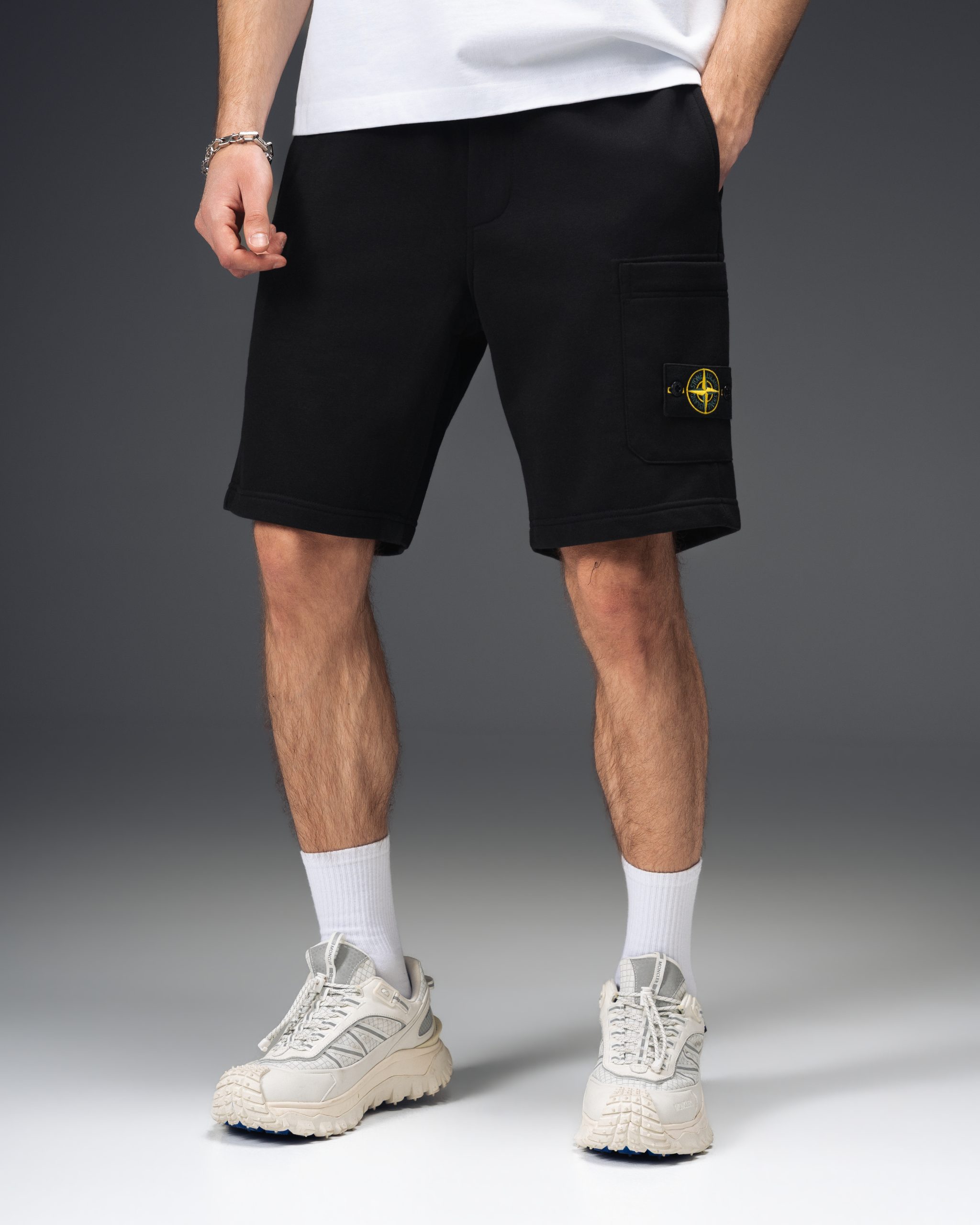 Stone Island Compass Badge Cotton Shorts