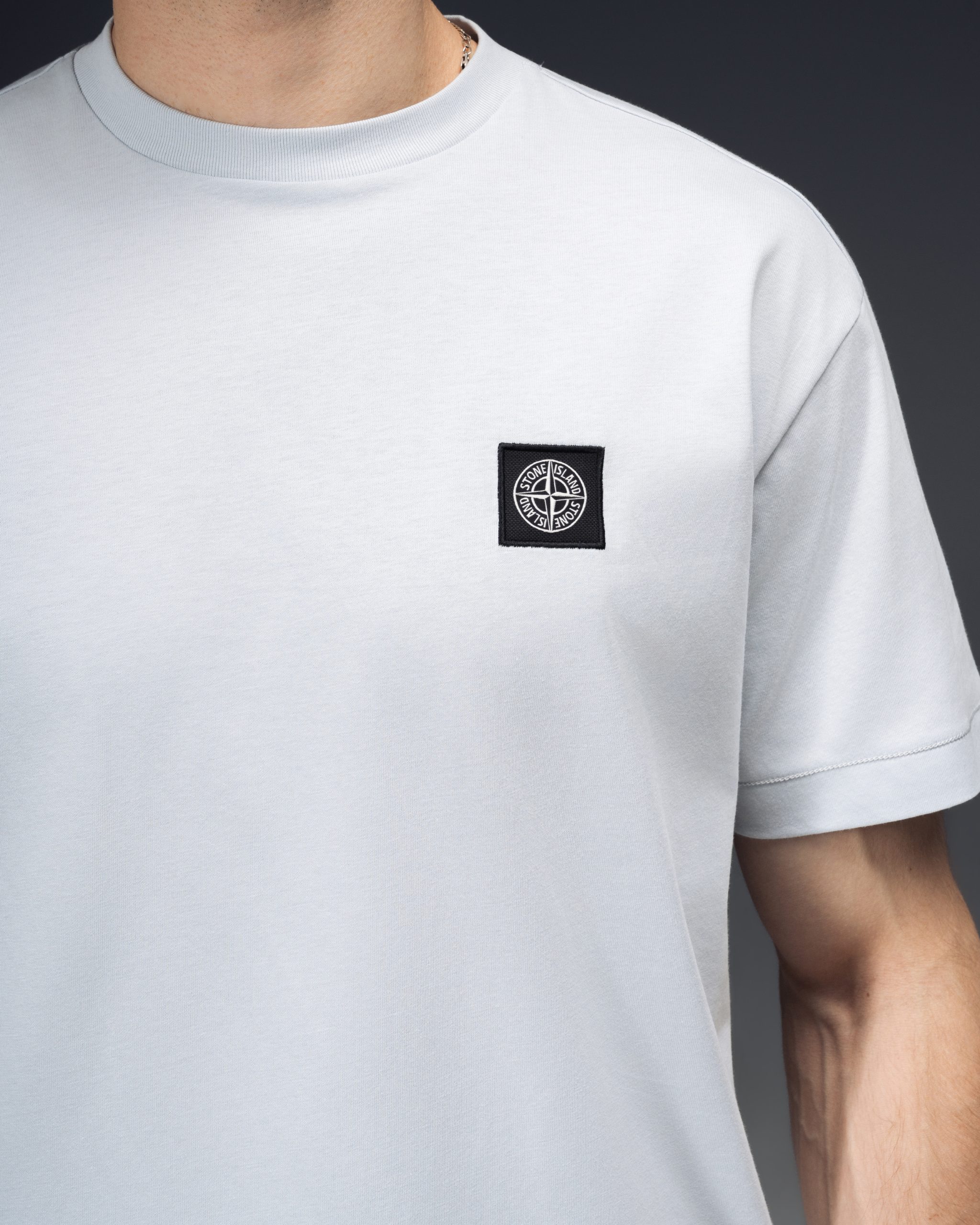 Stone Island Ice Grey Compass Patch T-Shirt