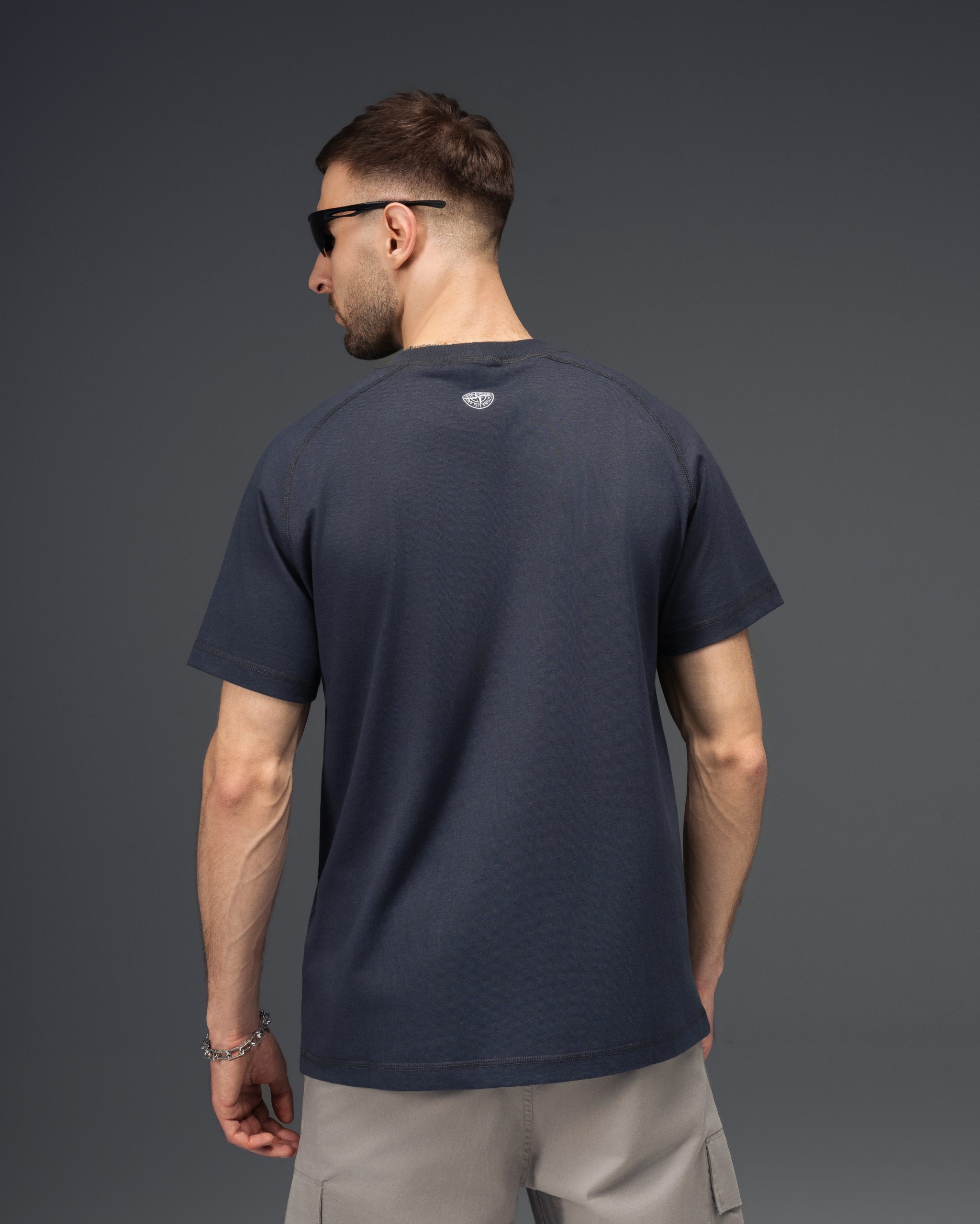 Stone Island Washed Logo Grey T-Shirt