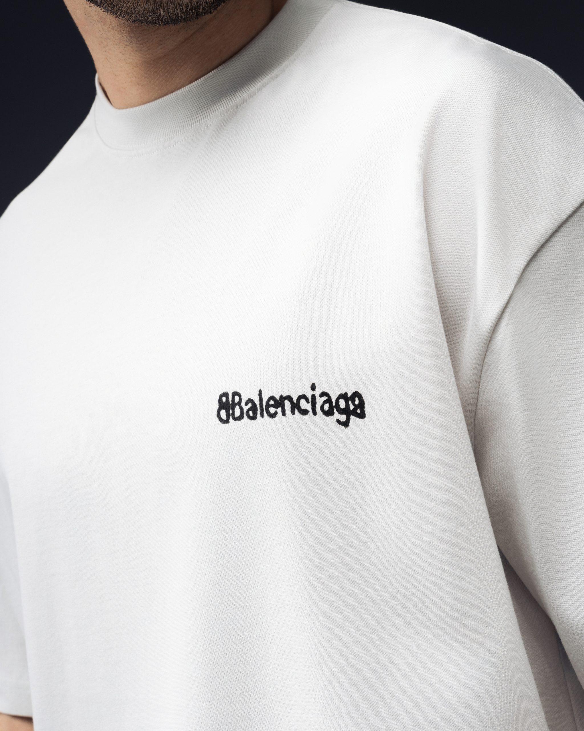 Balenciaga Ghost Logo White T-Shirt
