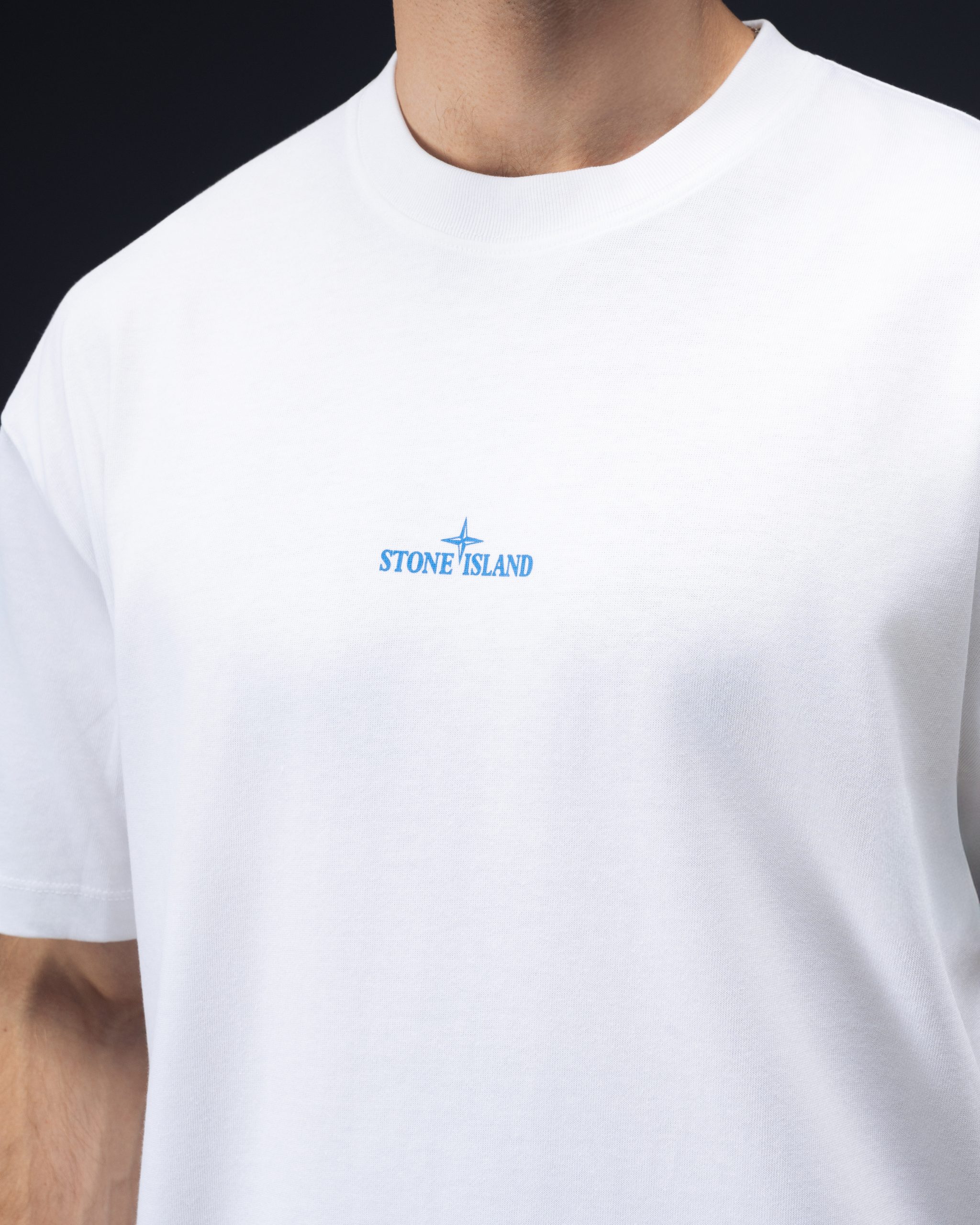 Stone Island Distressed Compass White T-Shirt