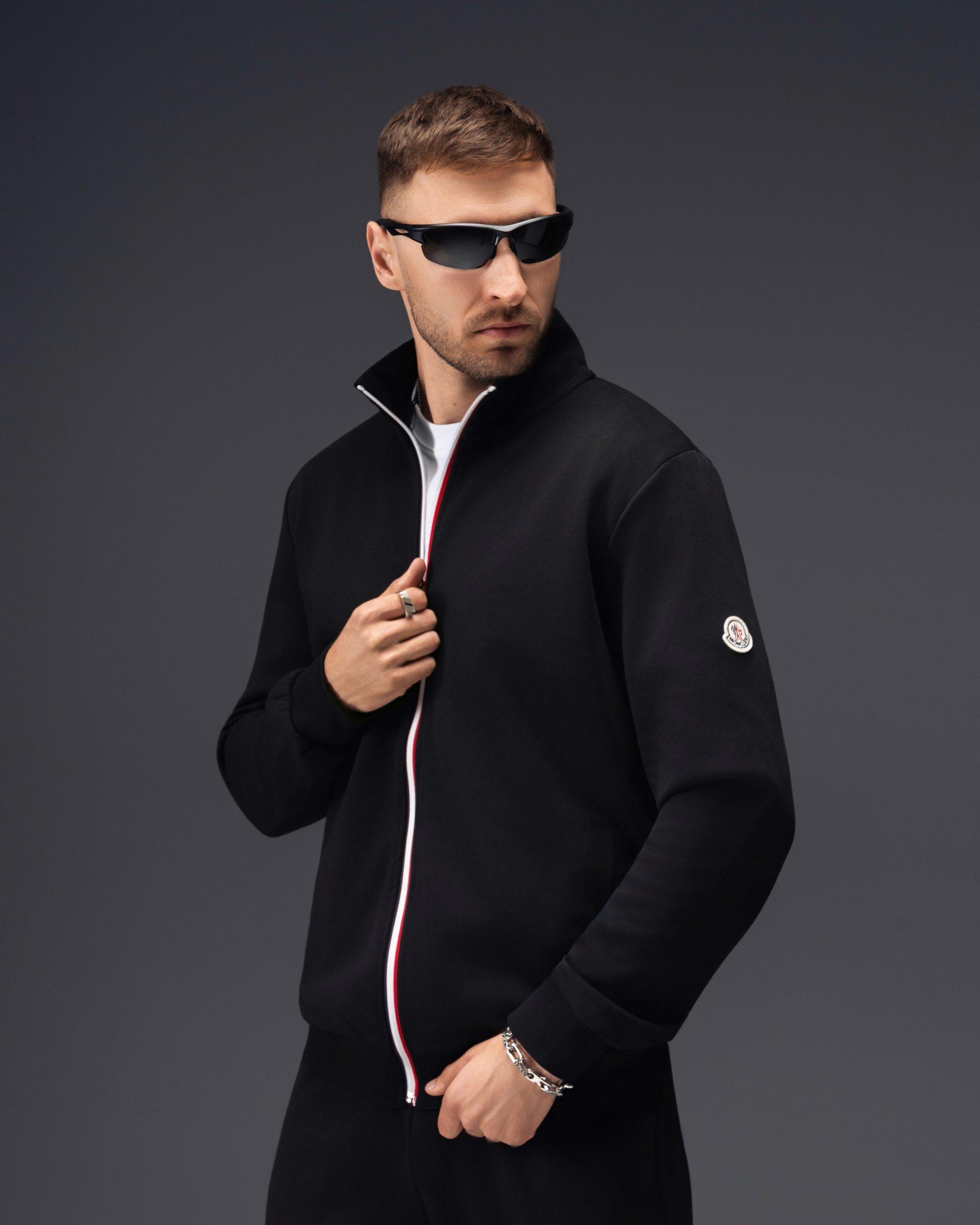 Moncler Tricolor Zip Black Tracksuit