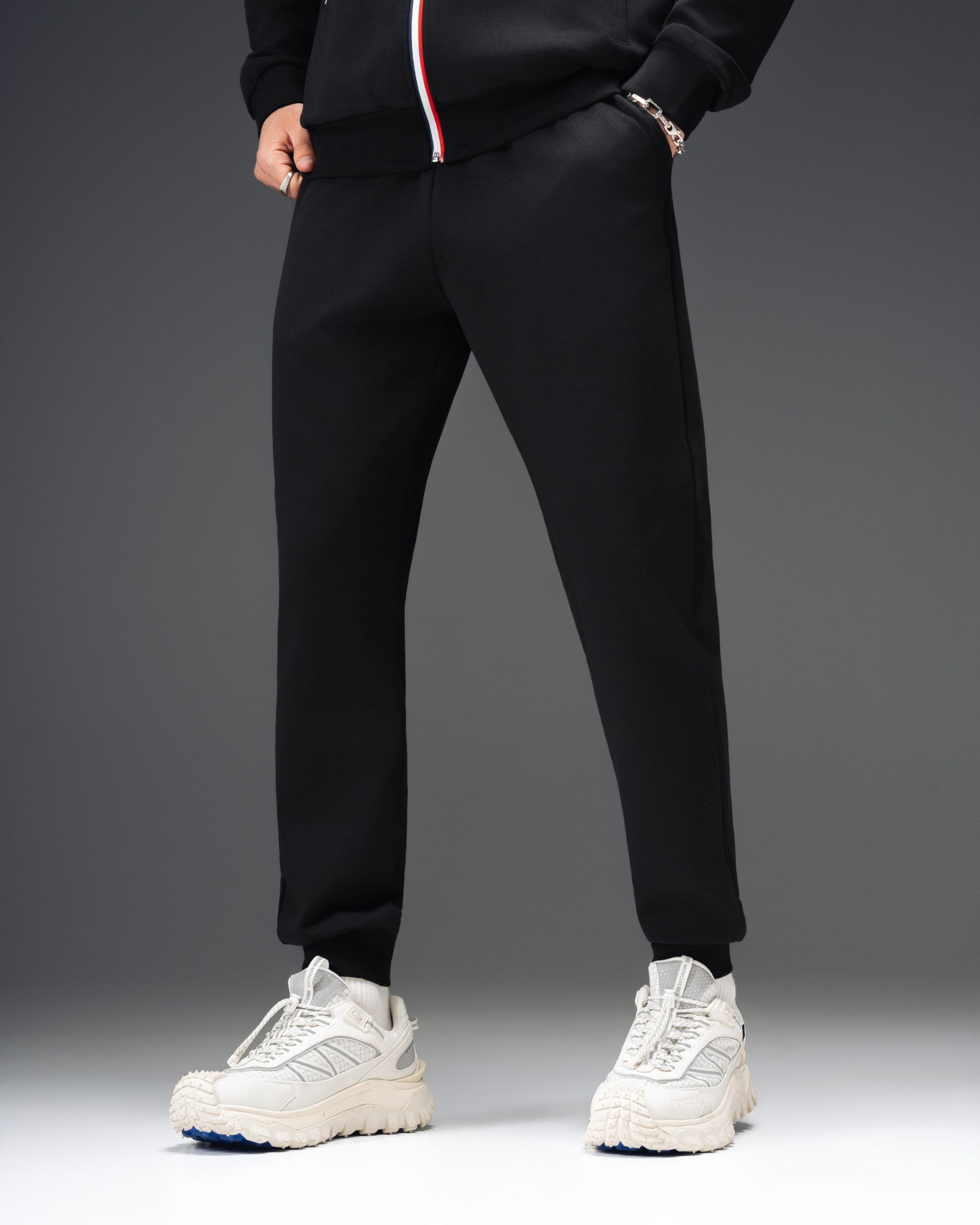 Moncler Tricolor Zip Black Tracksuit