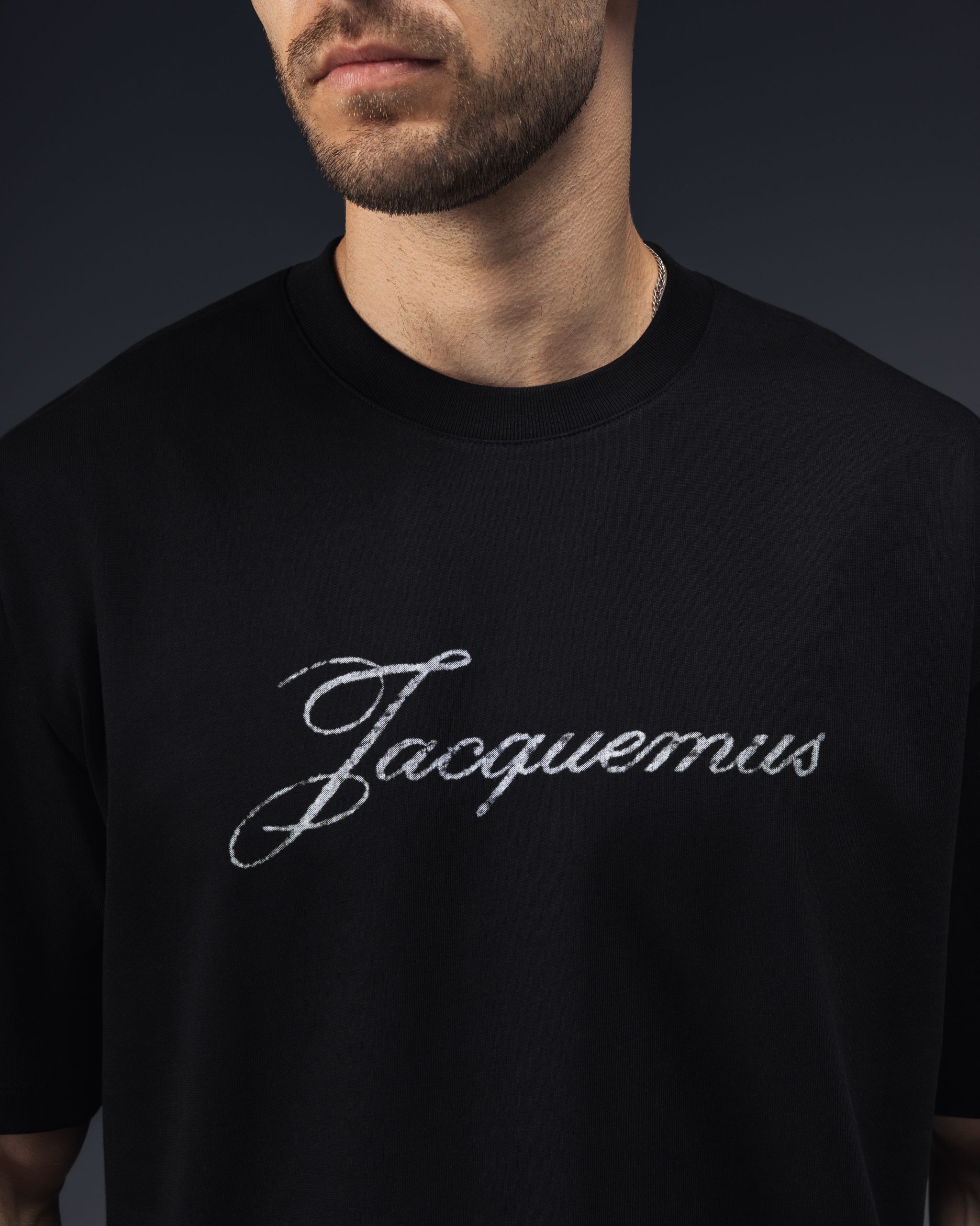 Jacquemus Script Logo Black T-Shirt