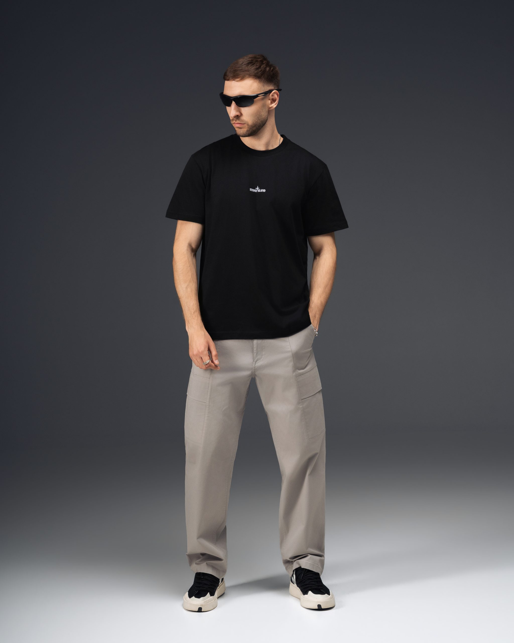 Stone Island Glitch Compass Black T-Shirt