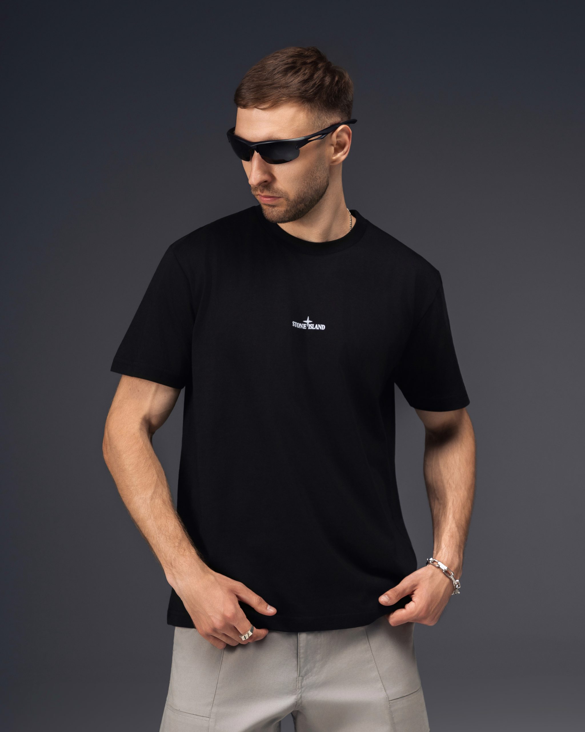 Stone Island Glitch Compass Black T-Shirt