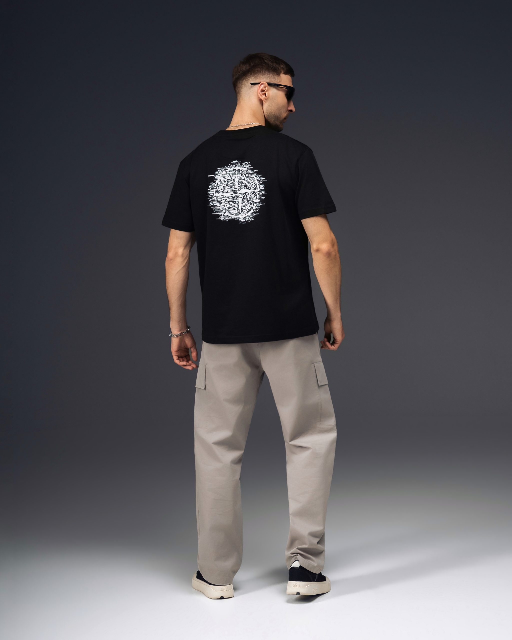 Stone Island Glitch Compass Black T-Shirt