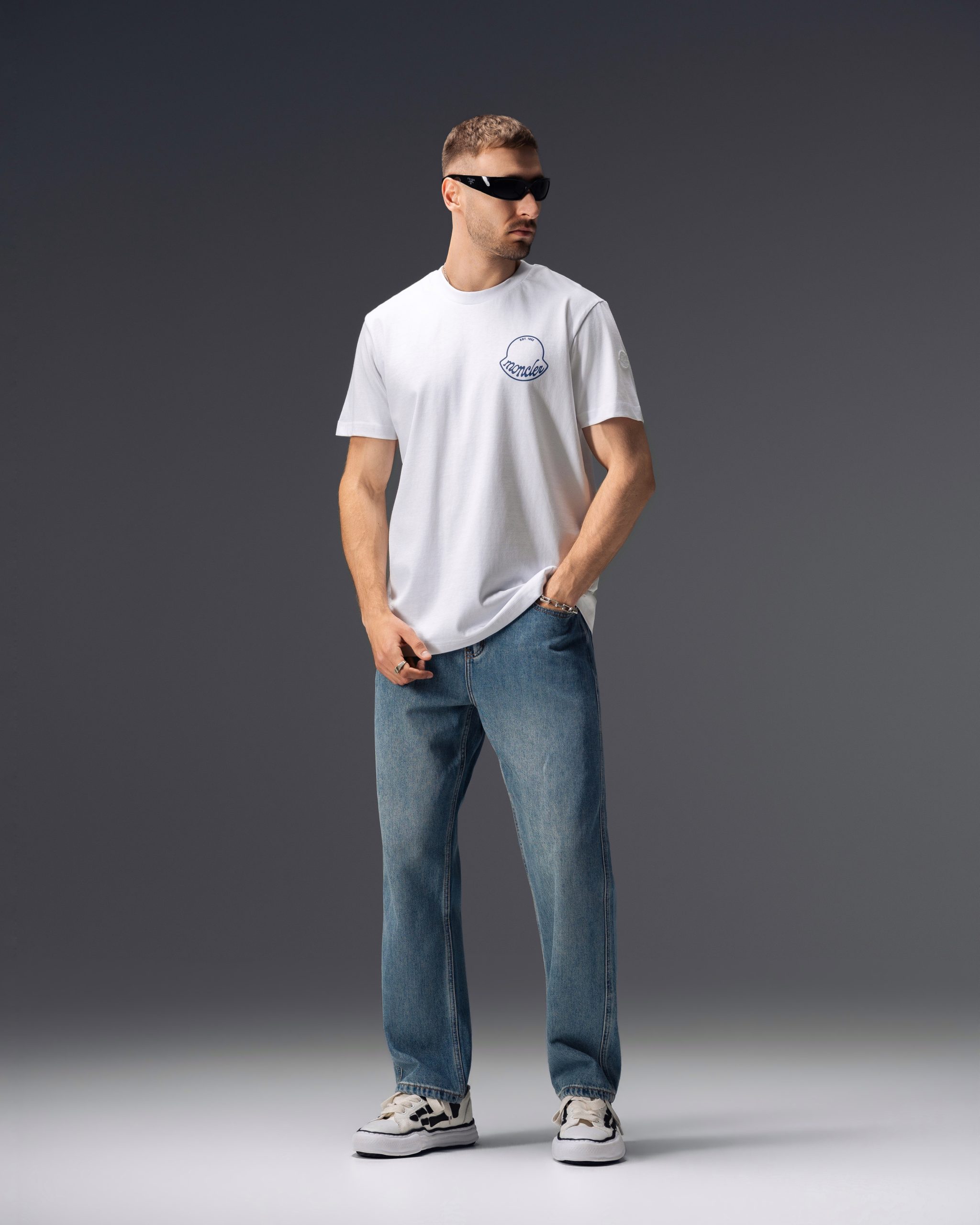 Moncler Script Chest Logo White T-Shirt