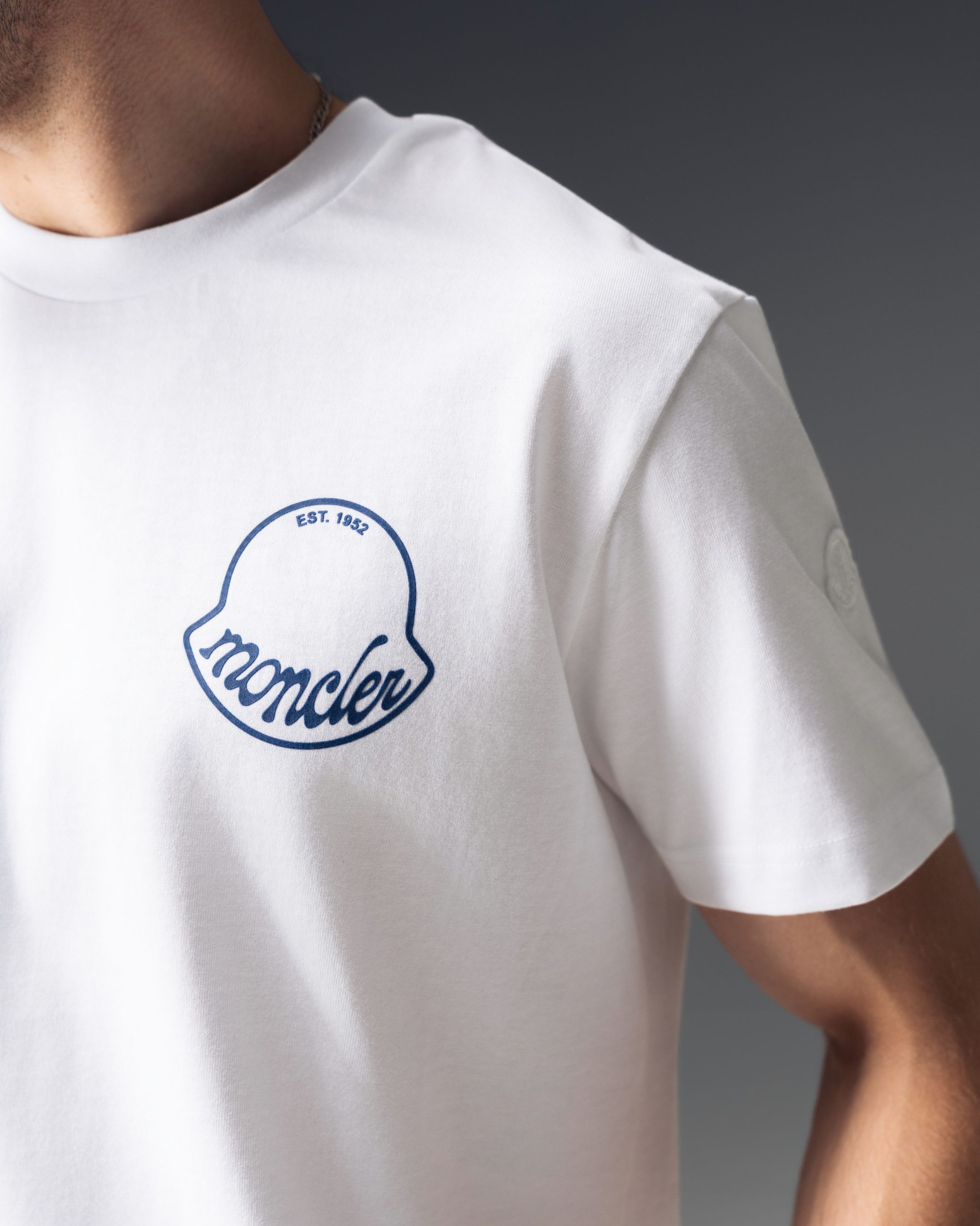 Moncler Script Chest Logo White T-Shirt